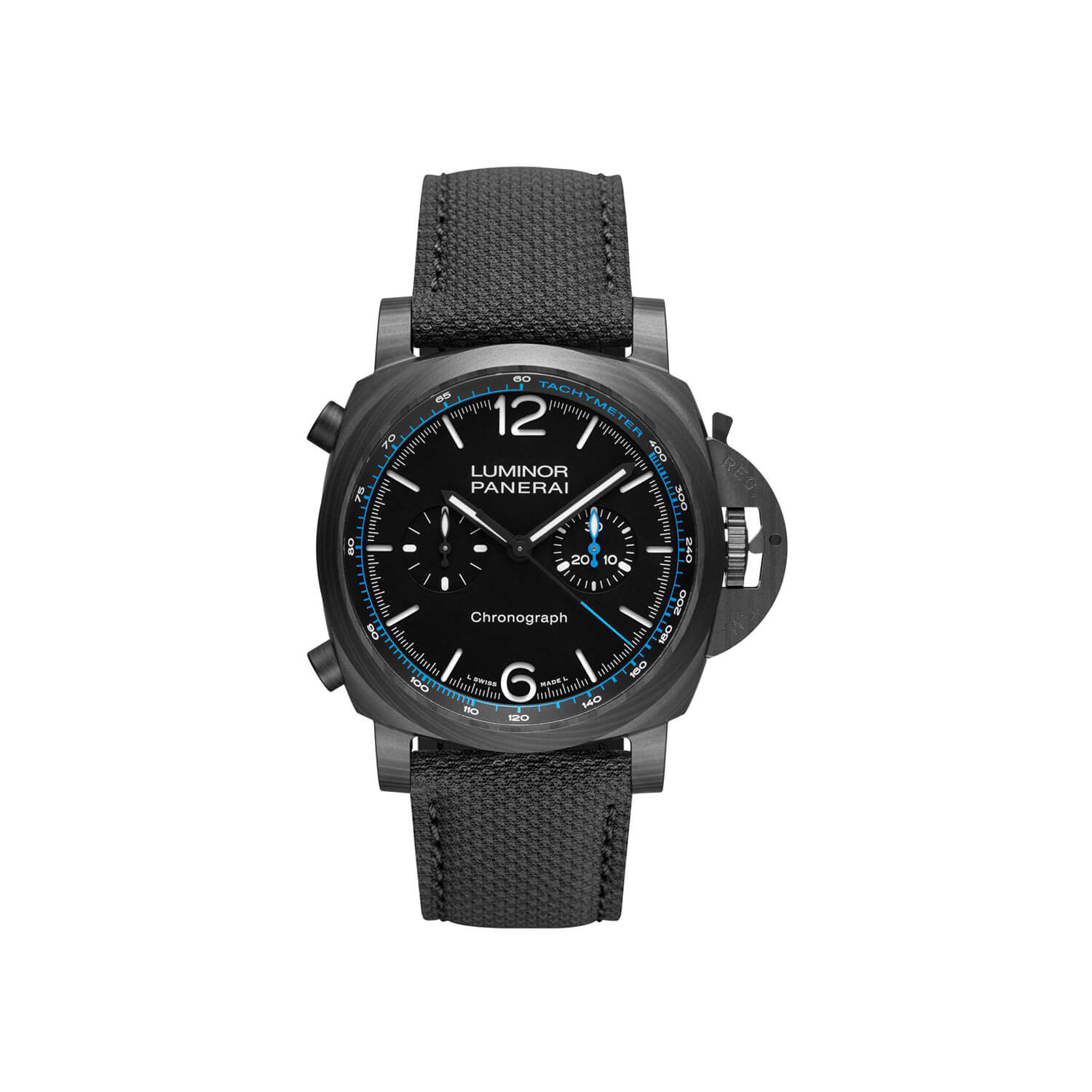 Montre Panerai Luminor Chrono Carbotech™ 44mm cadran Noir bracelet Caoutchouc/Cuir PAM01219