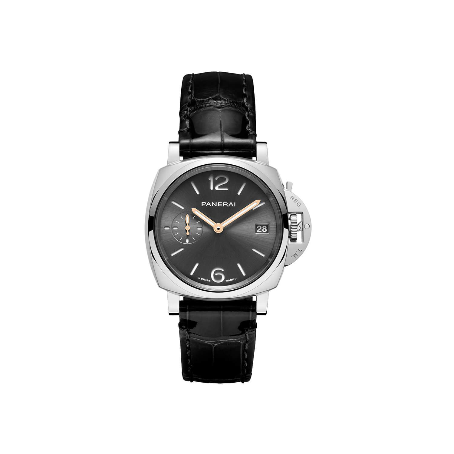 Montre Panerai Luminor Due 38mm cadran Gris bracelet Cuir d'alligator PAM01247