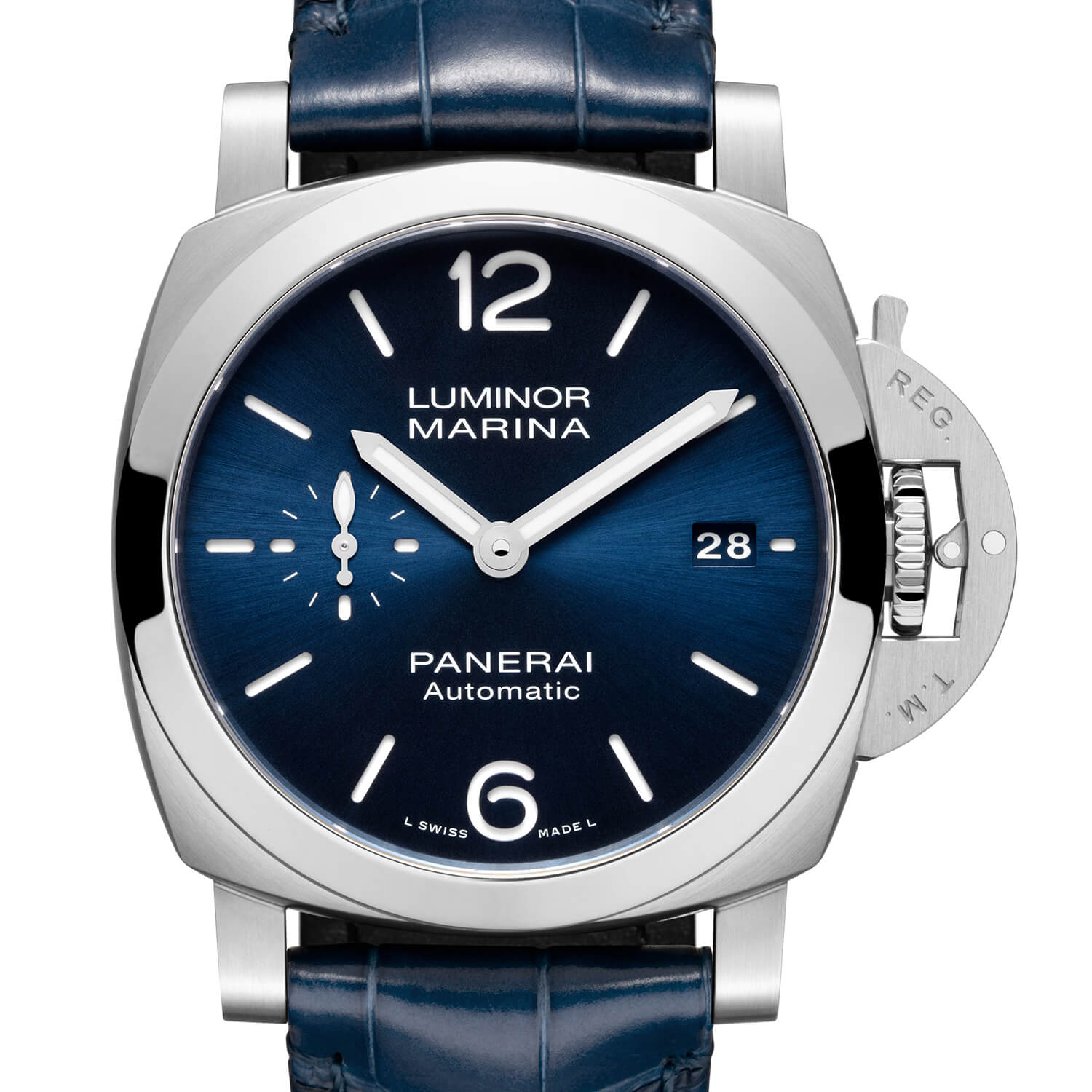Montre Panerai Luminor Quaranta cadran Bleu bracelet Cuir d'alligator PAM01370