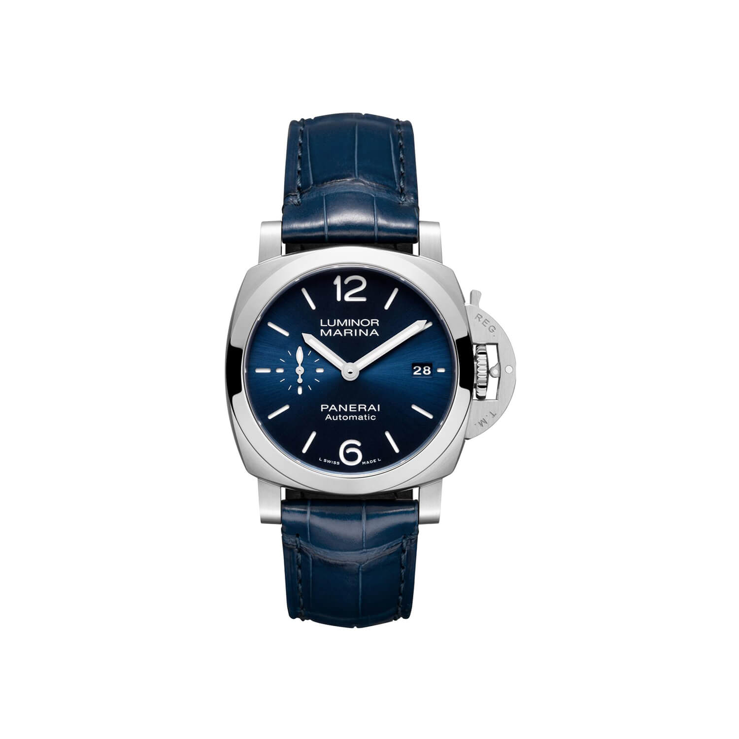 Montre Panerai Luminor Quaranta cadran Bleu bracelet Cuir d'alligator PAM01370