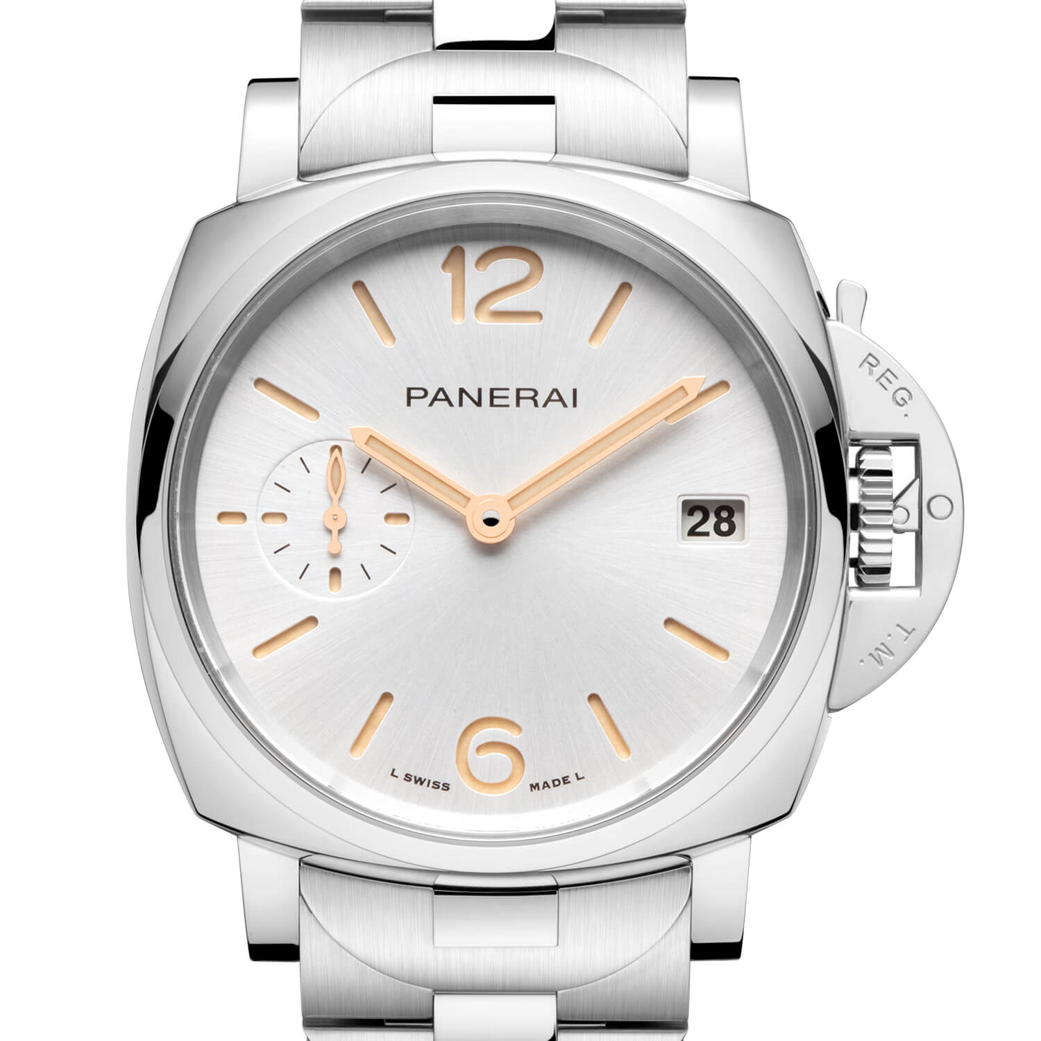Montre Panerai Luminor Due 38mm cadran Blanc bracelet Acier/Cuir PAM01508