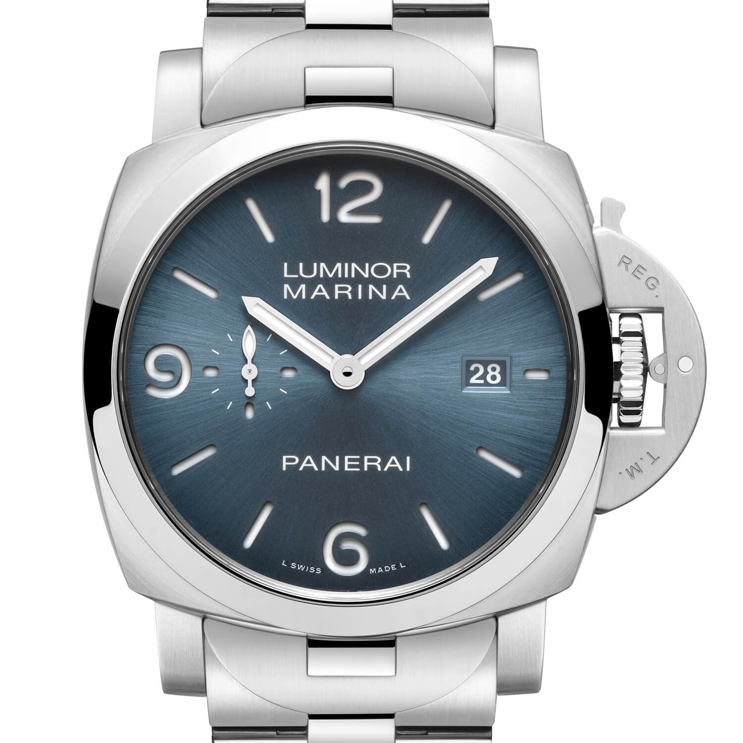 Montre Panerai Luminor Marina 44mm cadran Bleu bracelet Acier PAM03323