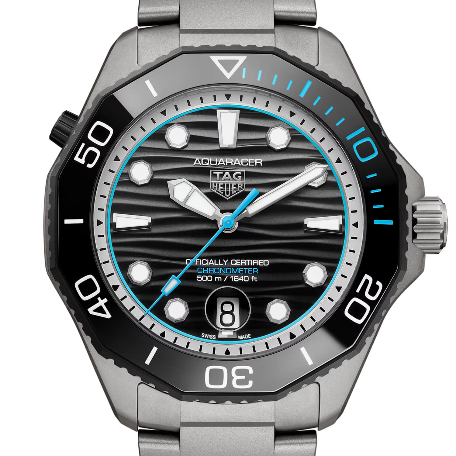 Montre TAG Heuer Aquaracer Professional 500 Date Automatic Chronometer 42mm Édition Limitée cadran Noir bracelet Titane WBP5182.BF0010