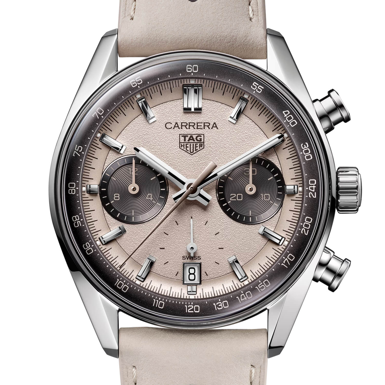 Montre TAG Heuer Carrera Chronograph Automatic 39mm Édition Limitée Europe cadran Crème bracelet Cuir CBS221H.FC8366