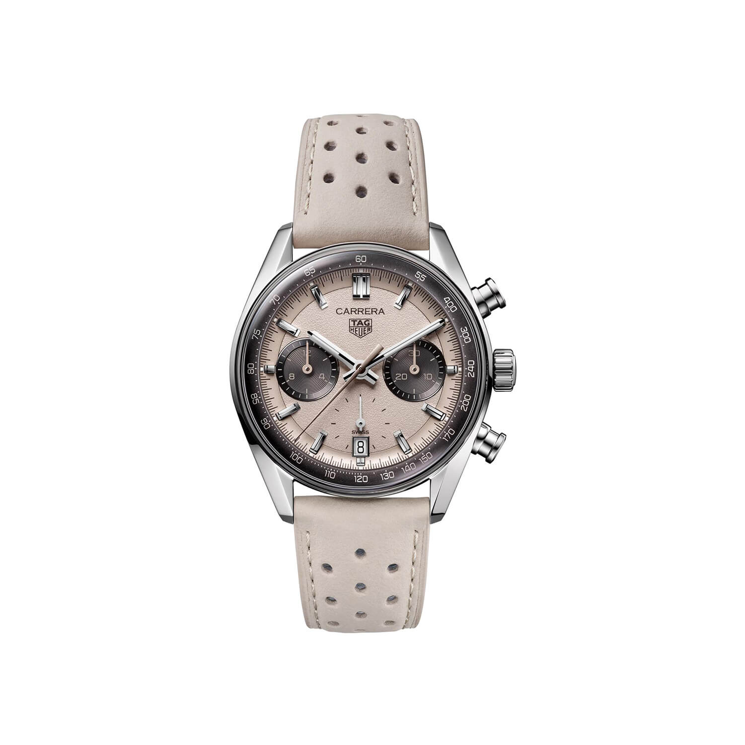 Montre TAG Heuer Carrera Chronograph Automatic 39mm Édition Limitée Europe cadran Crème bracelet Cuir CBS221H.FC8366