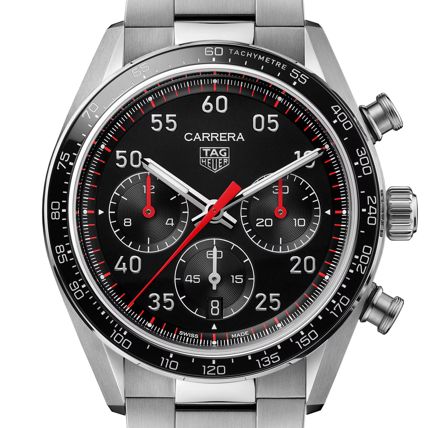Montre TAG Heuer Carrera Chronograph Sport Automatic 42mm cadran Noir bracelet Acier CDB2110.BA0054