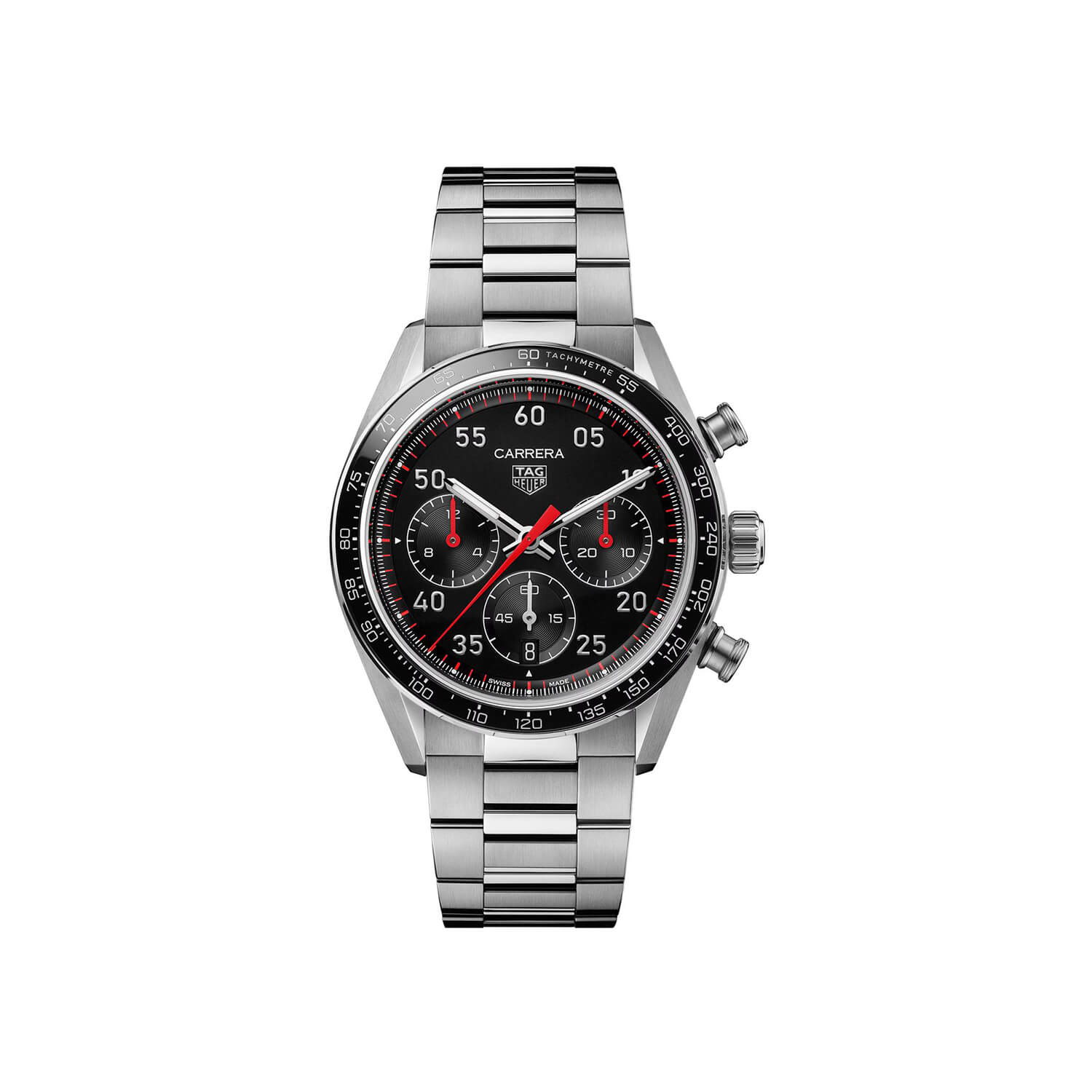 Montre TAG Heuer Carrera Chronograph Sport Automatic 42mm cadran Noir bracelet Acier CDB2110.BA0054