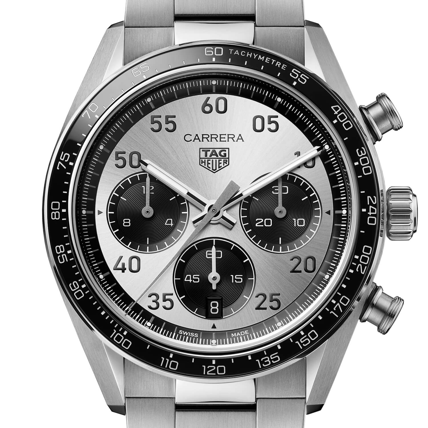 Montre TAG Heuer Carrera Chronograph Sport Automatic 42mm cadran Argent bracelet Acier CDB2113.BA0054