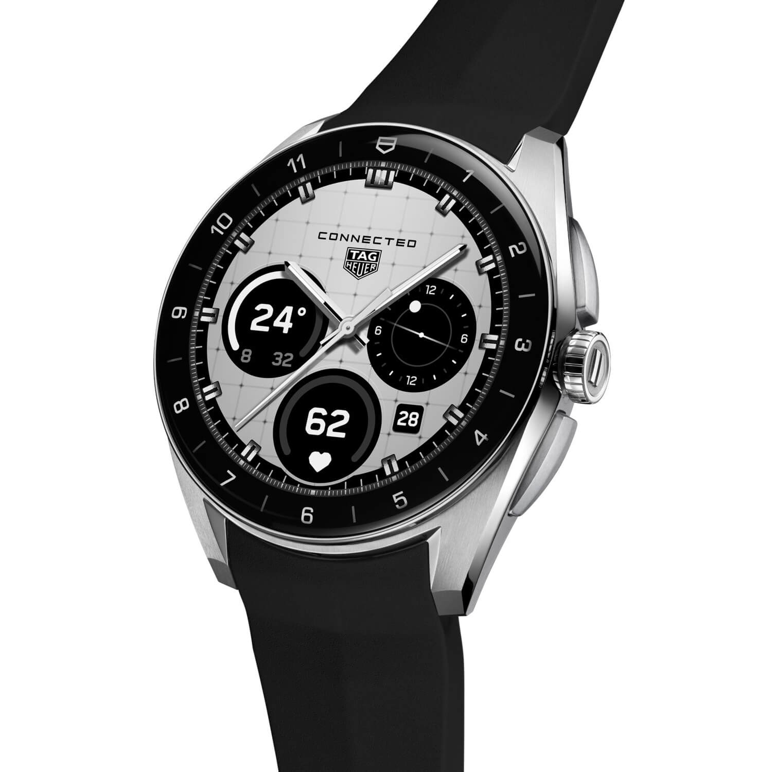 Montre TAG Heuer Connected Calibre E5 40mm cadran Argent bracelet Caoutchouc SBT8010.BT0002
