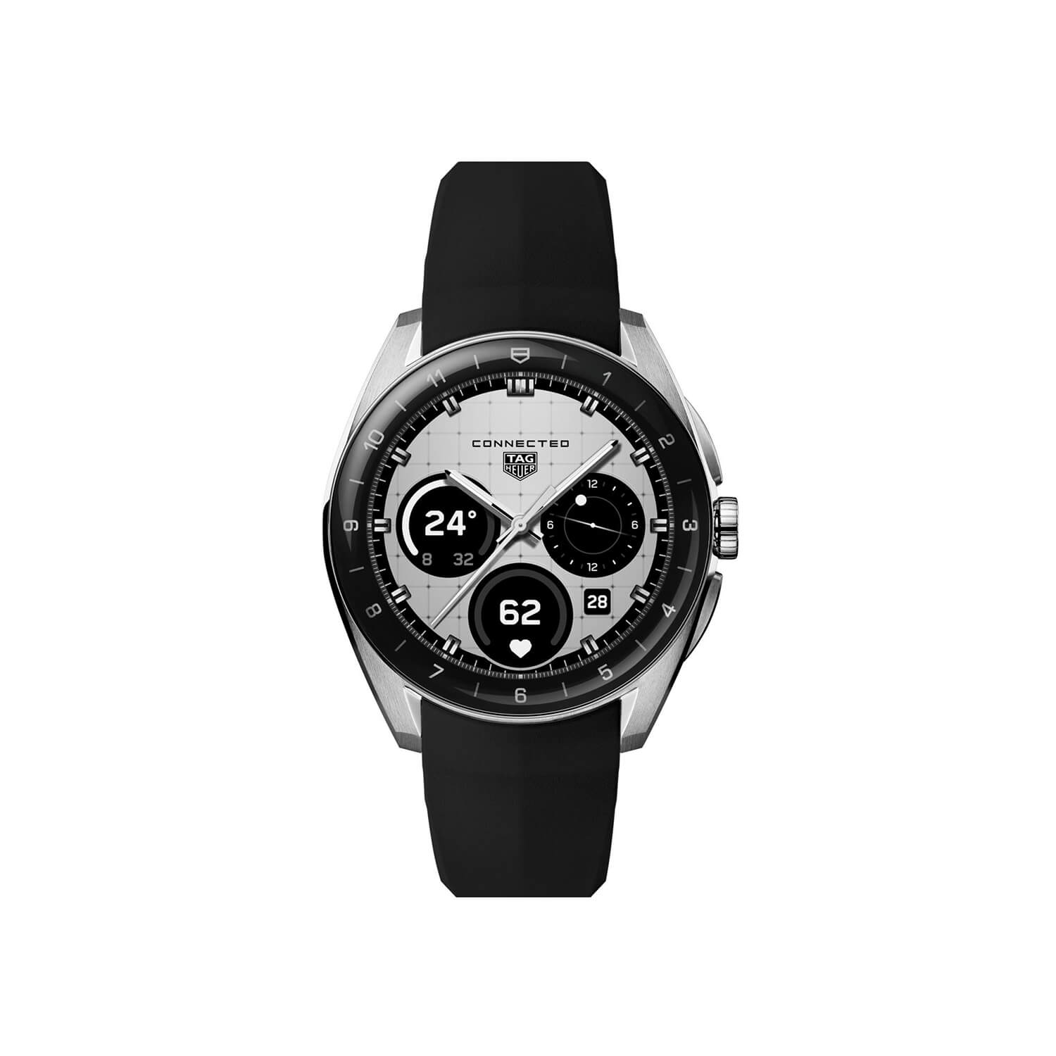 Montre TAG Heuer Connected Calibre E5 40mm cadran Argent bracelet Caoutchouc SBT8010.BT0002
