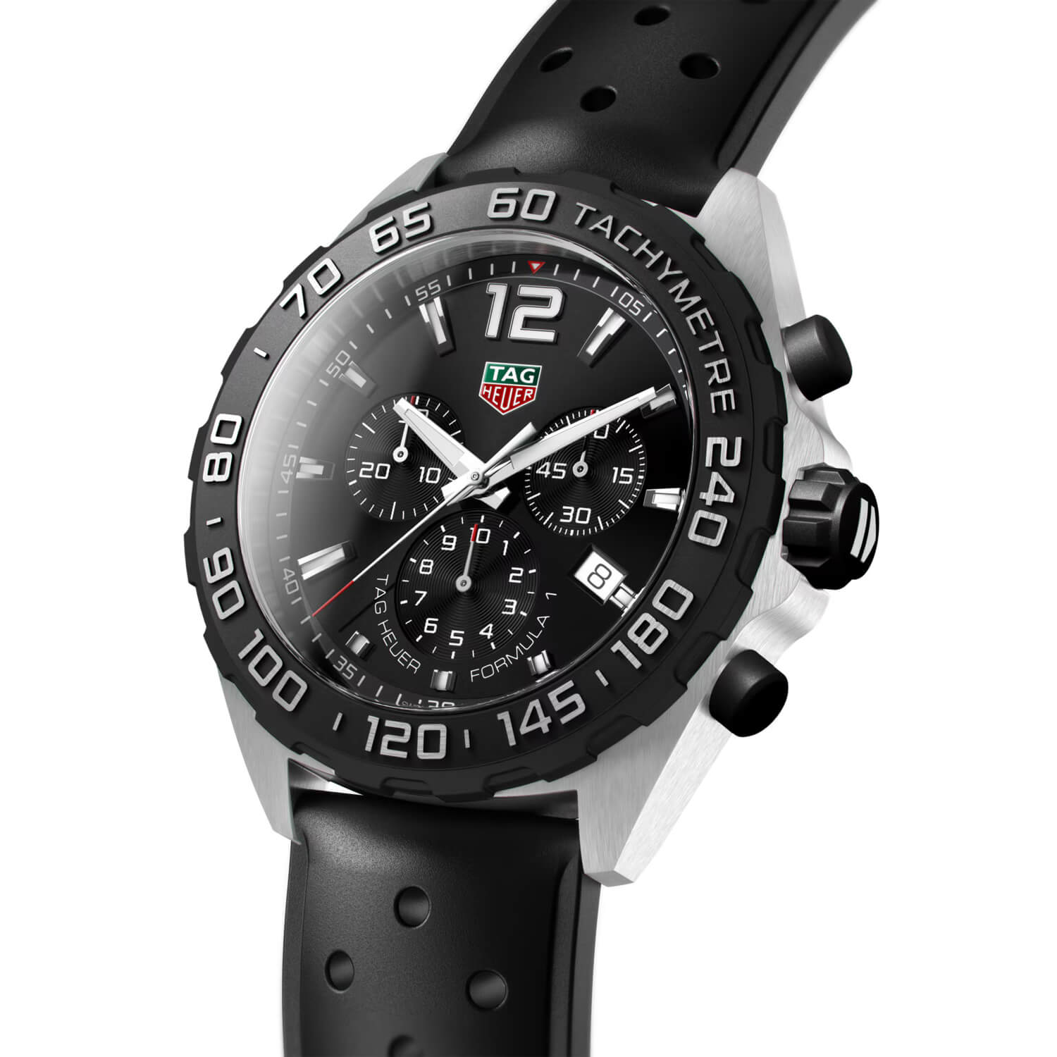 Montre TAG Heuer Formula 1 Chronograph Quartz 43mm cadran Noir bracelet Caoutchouc CAZ1010.FT8024