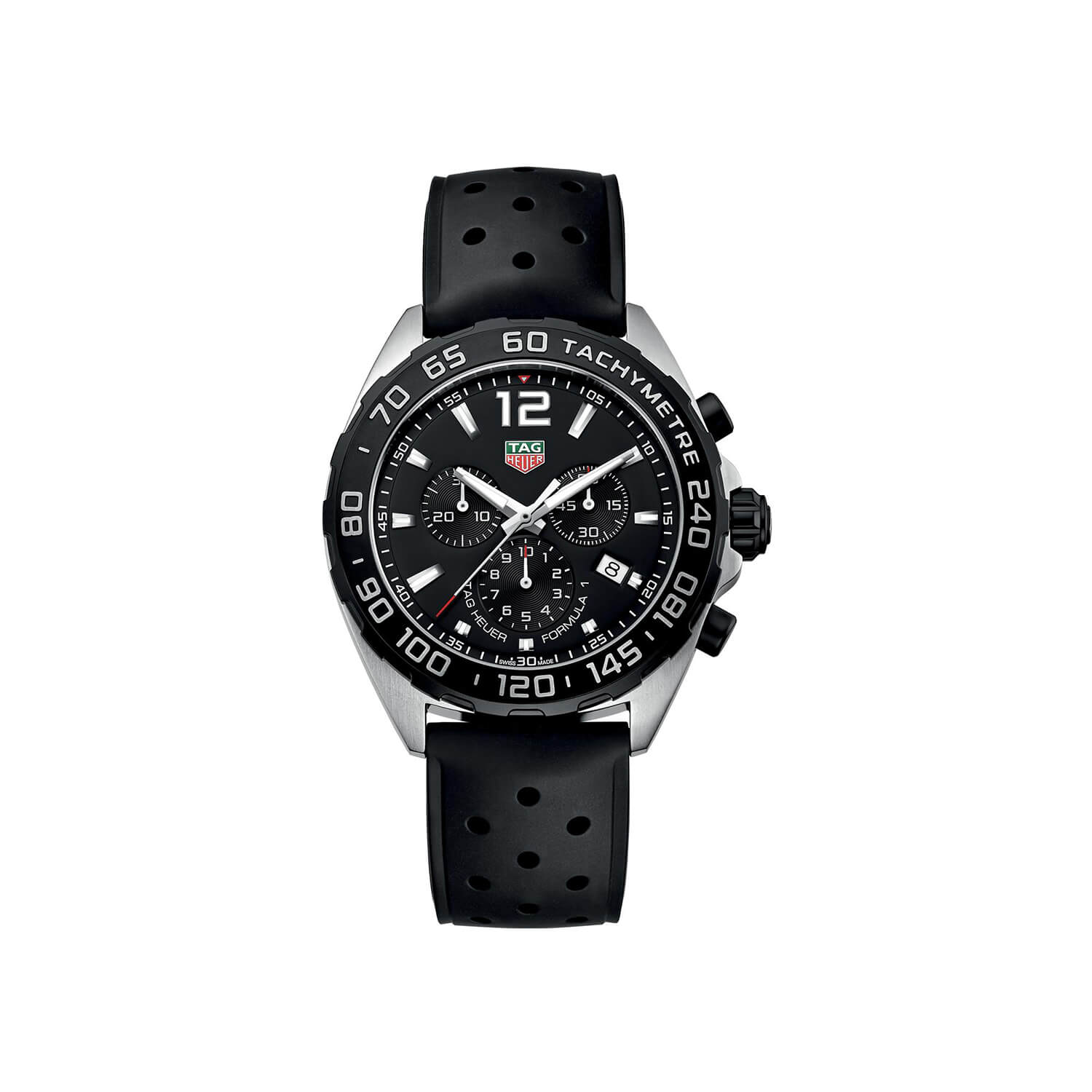 Montre TAG Heuer Formula 1 Chronograph Quartz 43mm cadran Noir bracelet Caoutchouc CAZ1010.FT8024