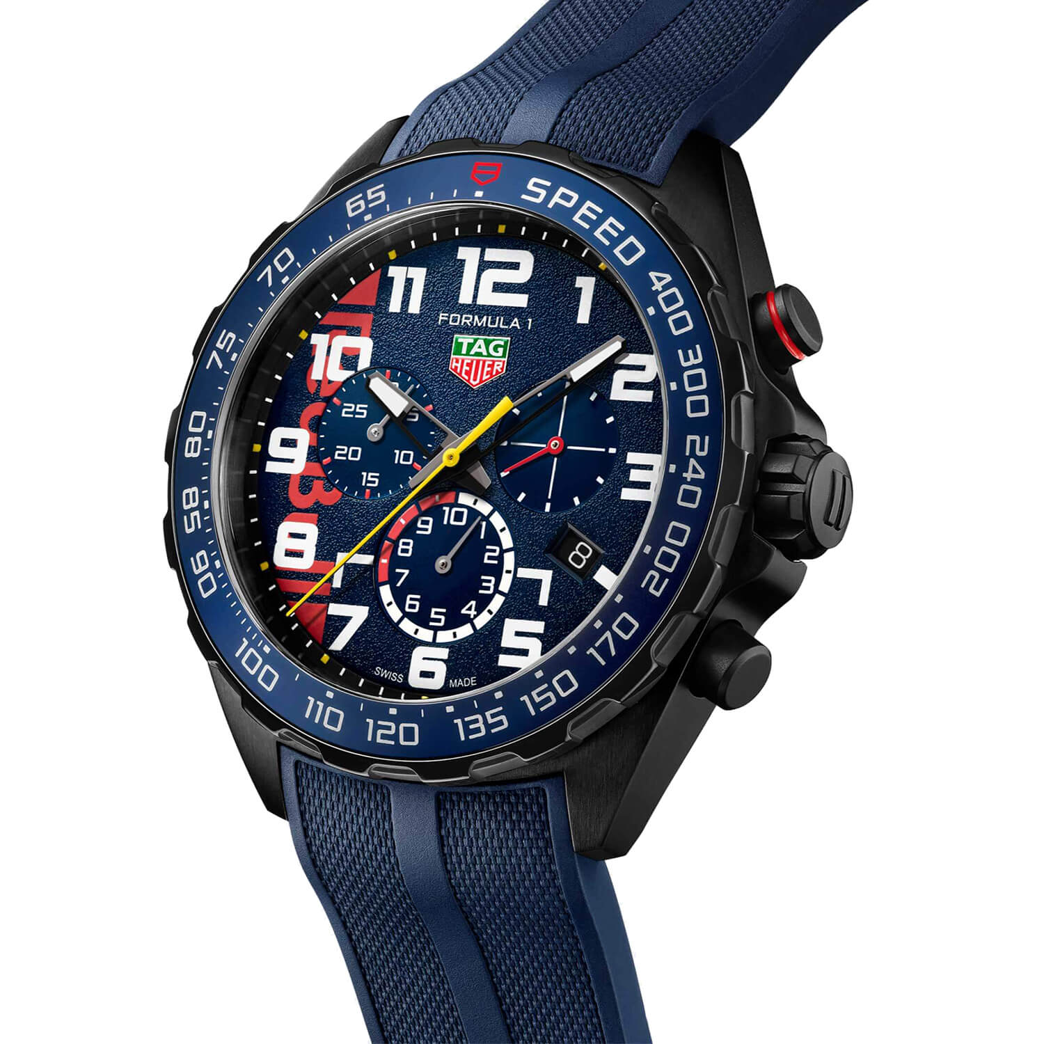 Montre TAG Heuer Formula 1 Chronograph x Oracle Red Bull Racing Édition Limitéee cadran Bleu bracelet Caoutchouc CAZ101AZ.FT8090