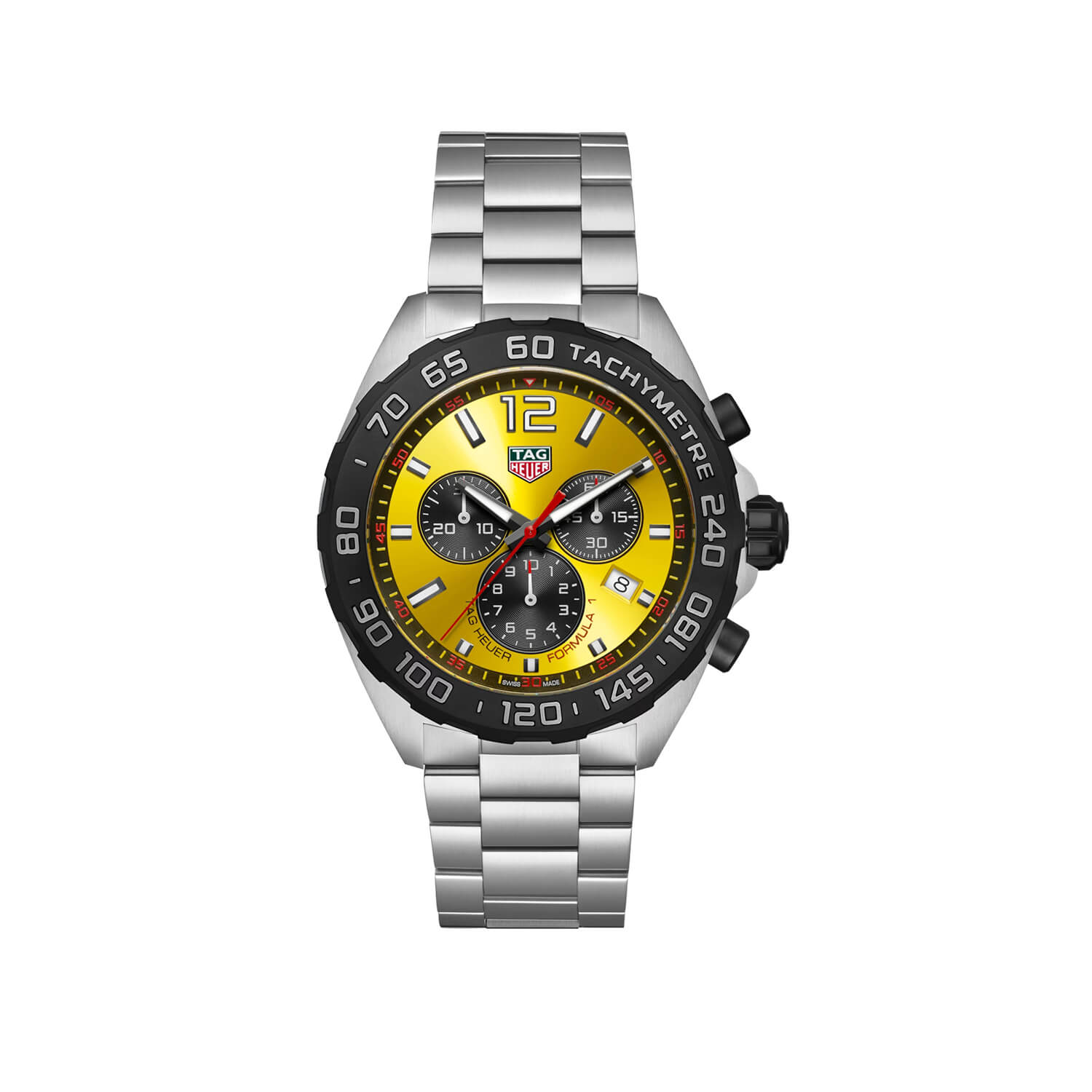 Montre TAG Heuer Formula 1 Chronograph Quartz 43mm cadran Jaune bracelet Acier CAZ101AM.BA0842