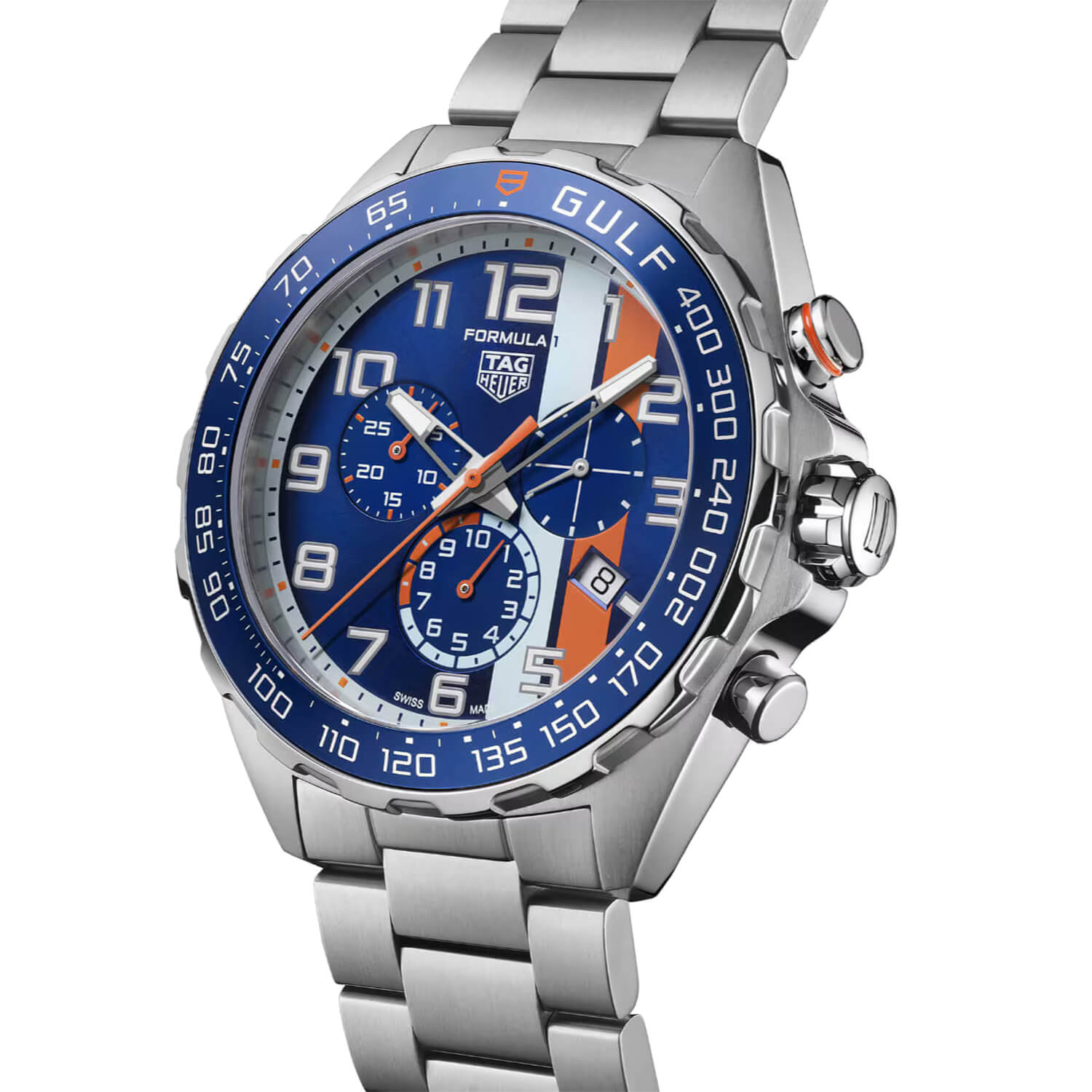 Montre TAG Heuer Formula 1 Gulf Quartz 43mm cadran Bleu bracelet Acier CAZ101AT.BA0842