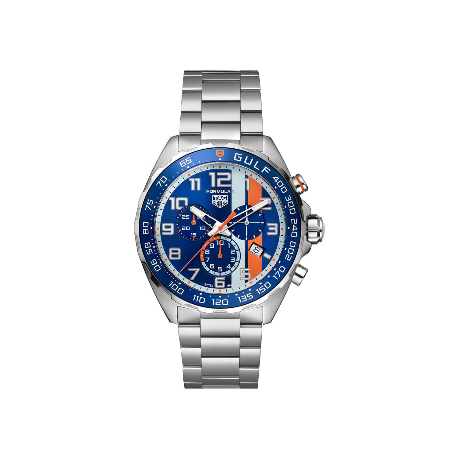 Montre TAG Heuer Formula 1 Gulf Quartz 43mm cadran Bleu bracelet Acier CAZ101AT.BA0842