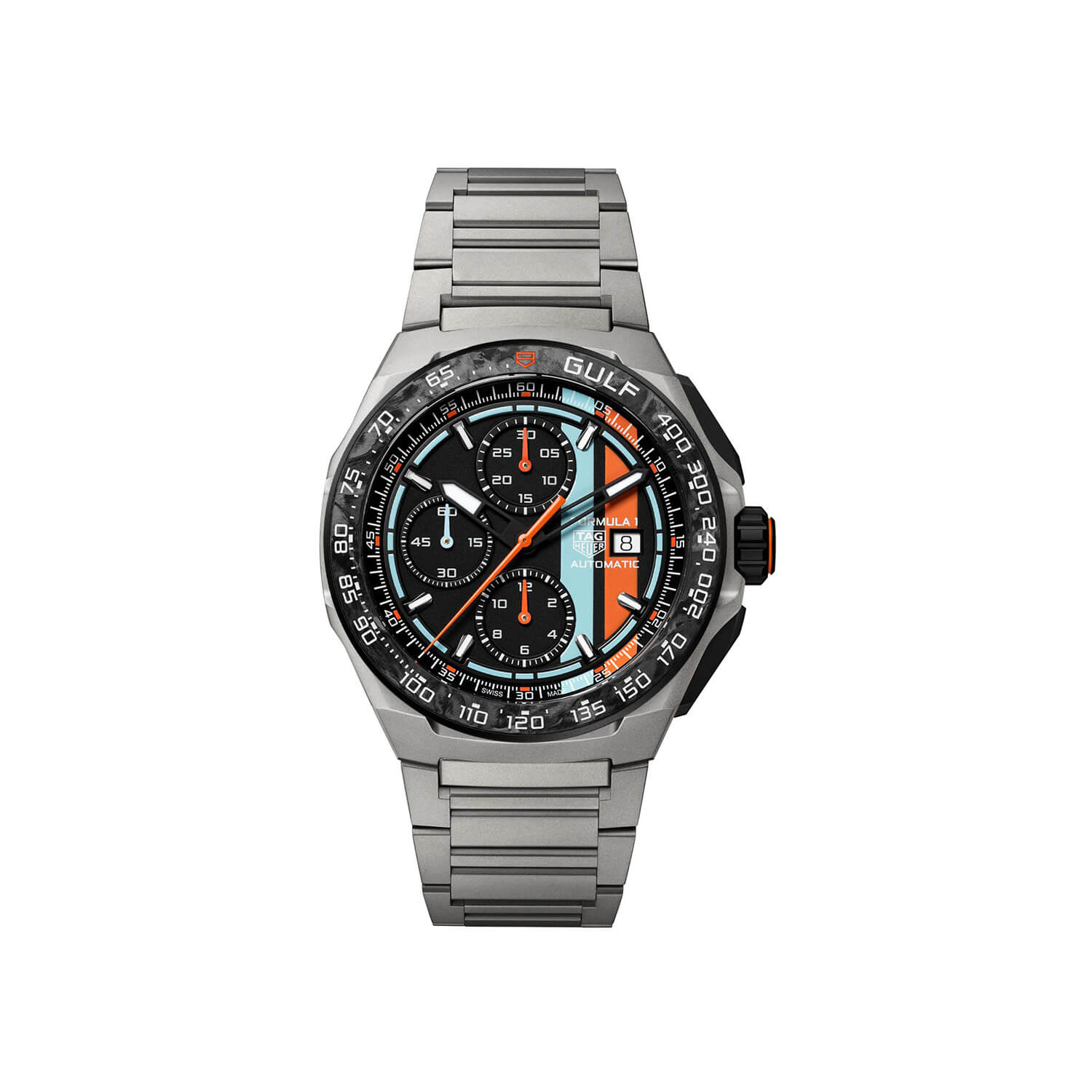 Montre TAG Heuer Formula 1 Chronograph x Gulf Édition Limitée cadran Noir bracelet Titane CBZ208B.BF0009