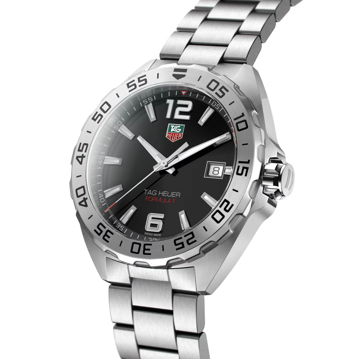 Montre TAG Heuer Formula 1 Date Quartz 41mm cadran Noir bracelet Acier WAZ1112.BA0875