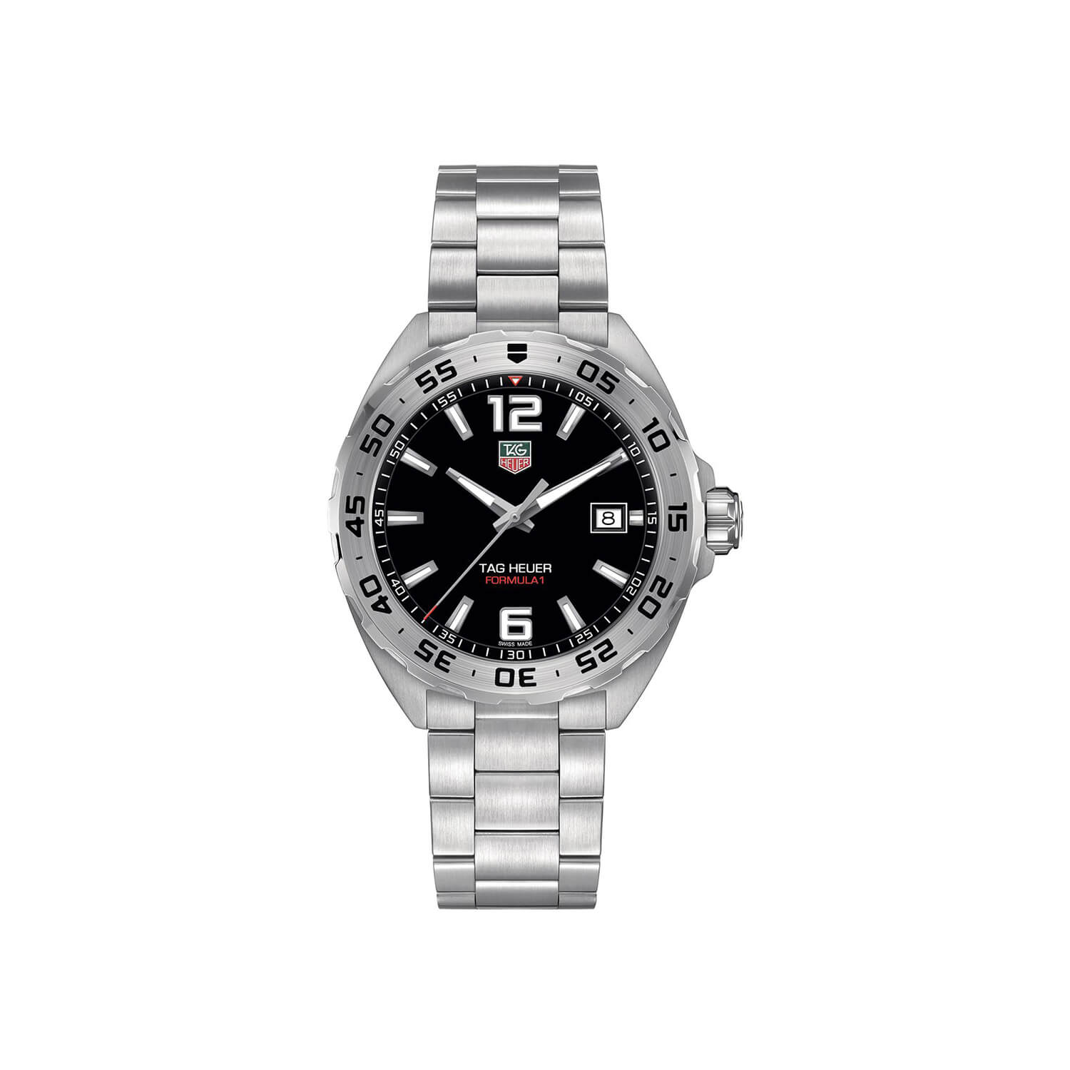 Montre TAG Heuer Formula 1 Date Quartz 41mm cadran Noir bracelet Acier WAZ1112.BA0875