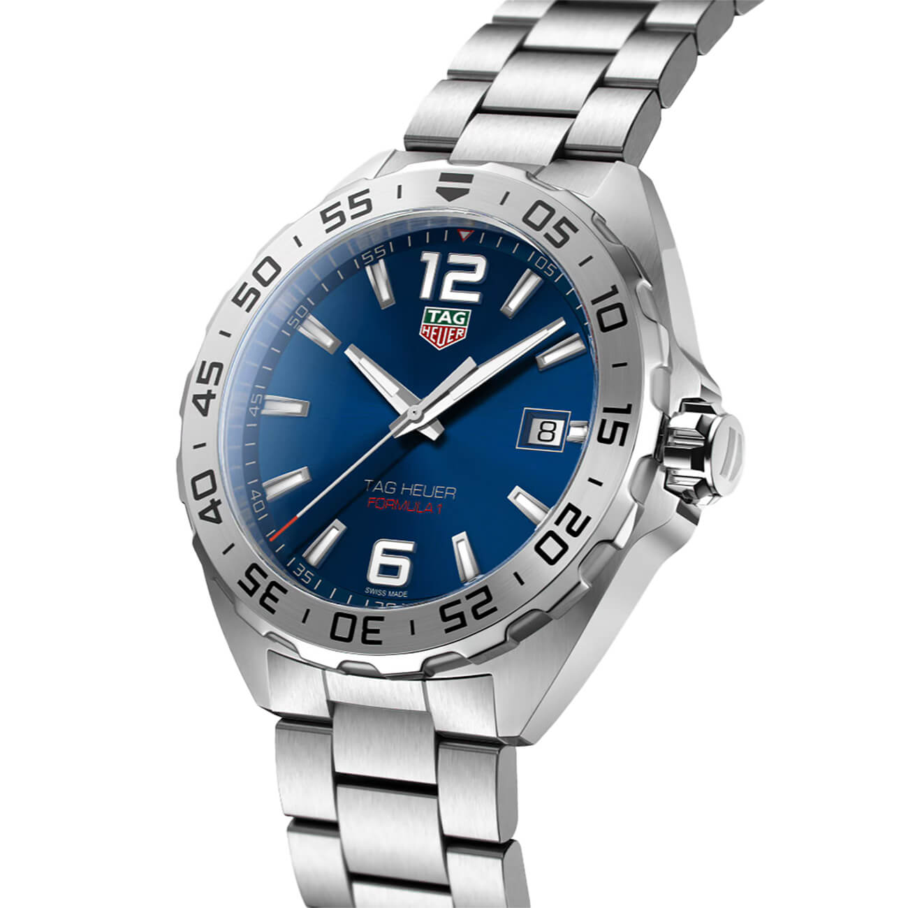 Montre TAG Heuer Formula 1 Date Quartz 41mm cadran Bleu bracelet Acier WAZ1118.BA0875