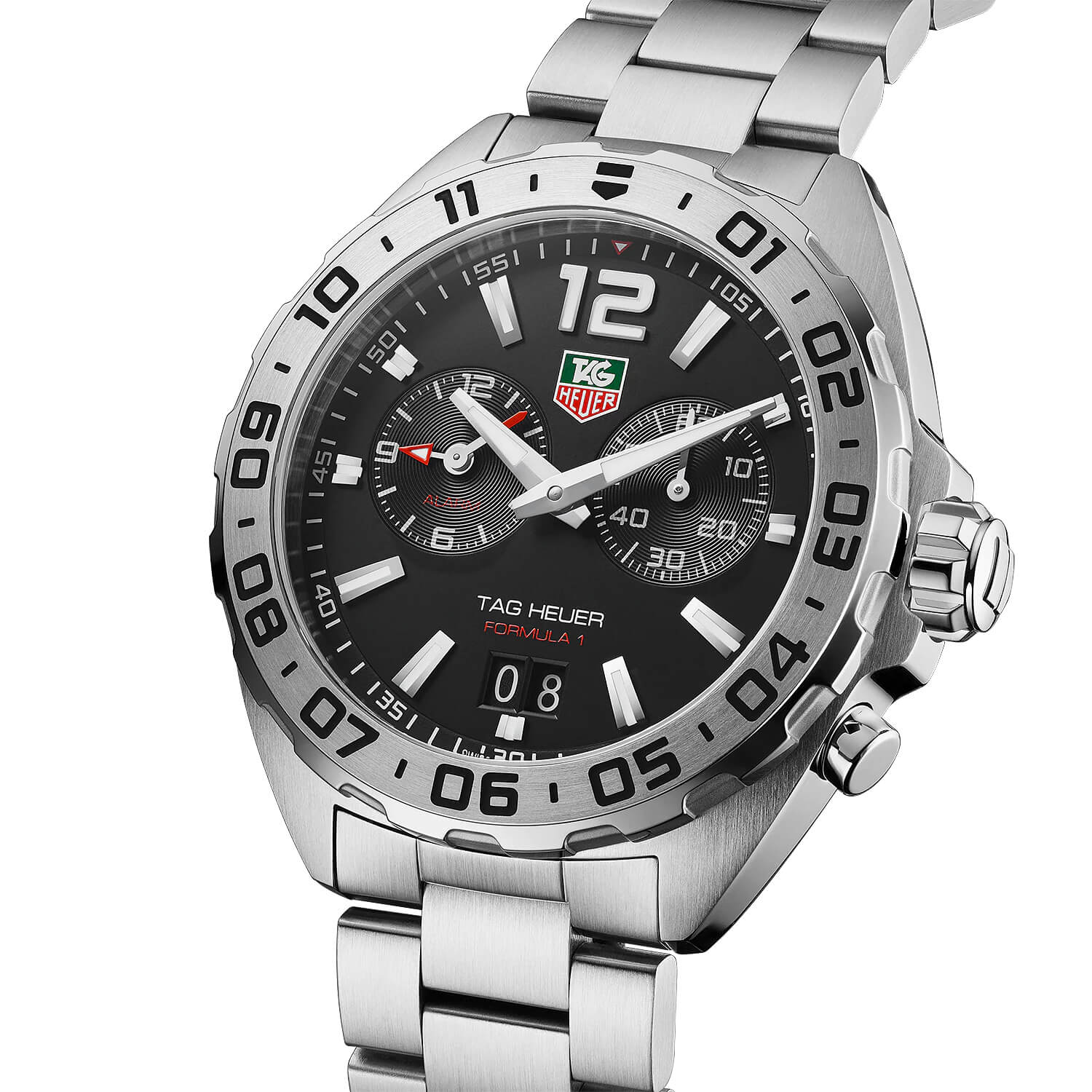 Montre TAG Heuer Formula 1 Date Quartz 41mm cadran Noir bracelet Acier WAZ111A.BA0875