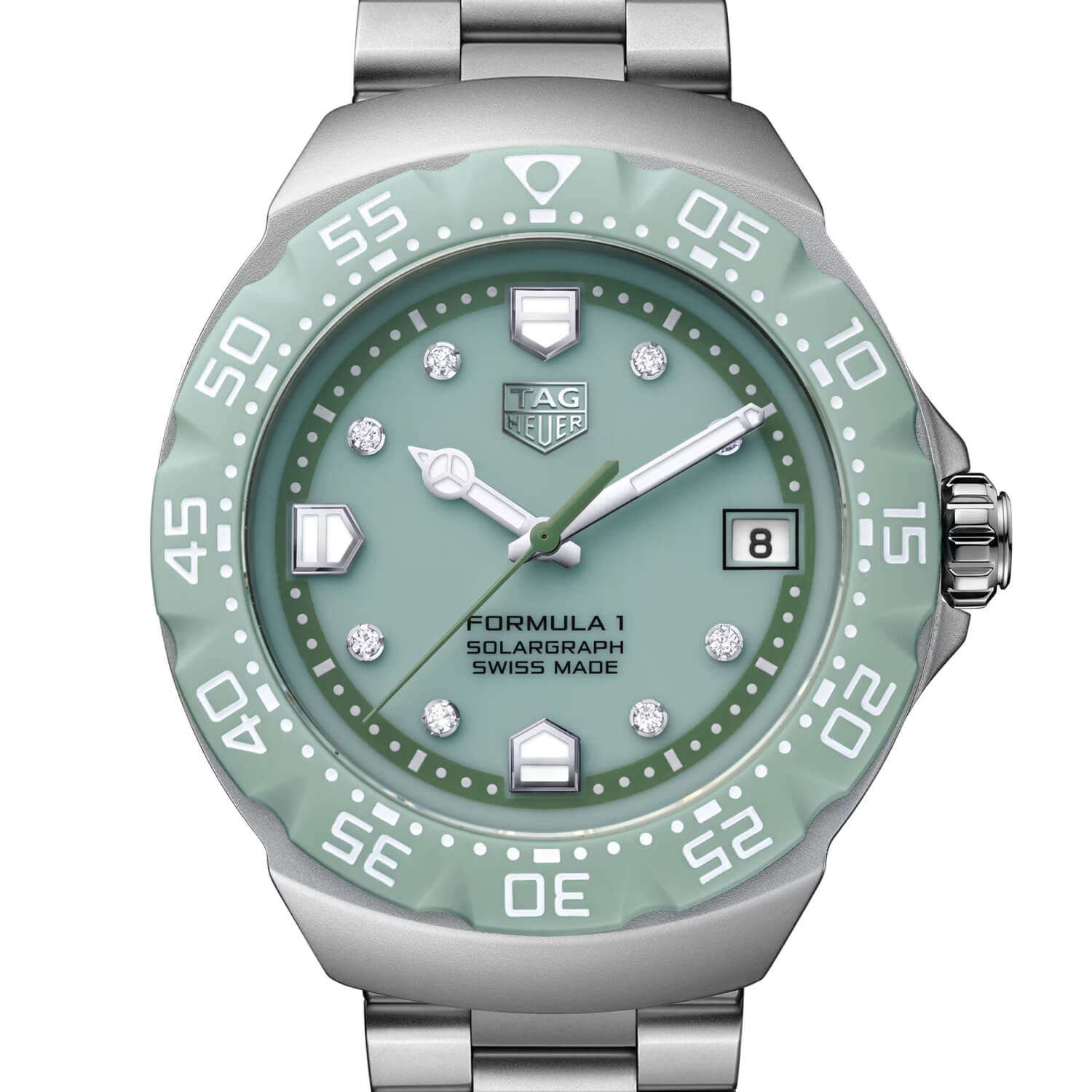 Montre TAG Heuer Formula 1 Solargraph 38mm Édition Limitée cadran Vert bracelet Acier WBY111B.BA0042