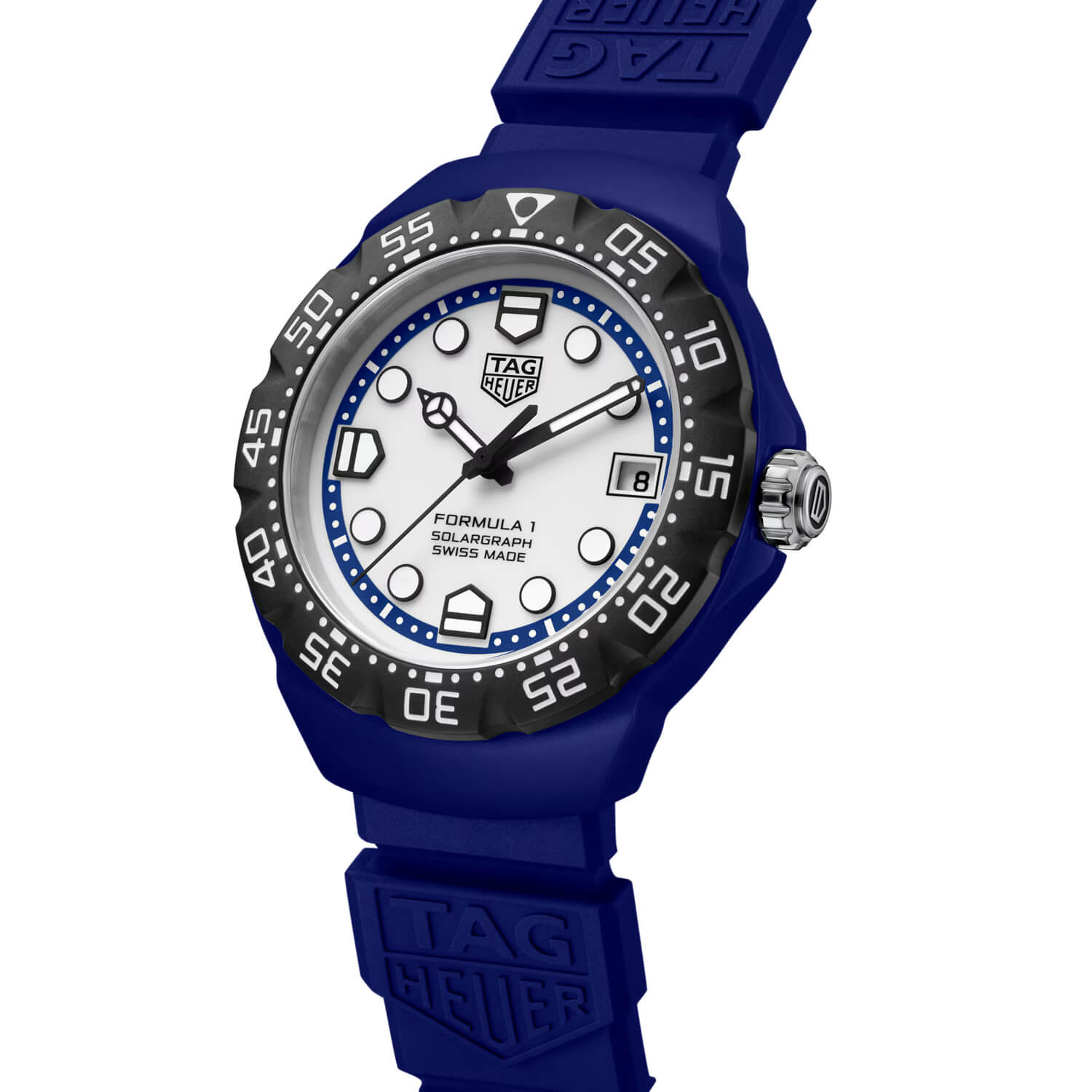 Montre TAG Heuer Formula 1 Solargraph 38mm Édition Limitée cadran Blanc bracelet Caoutchouc WBY1162.FT8105