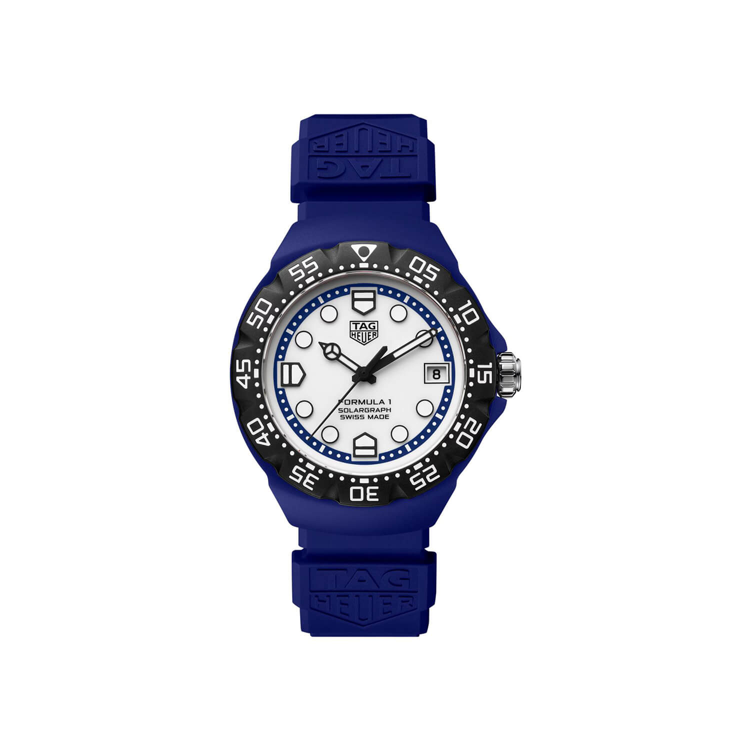 Montre TAG Heuer Formula 1 Solargraph 38mm Édition Limitée cadran Blanc bracelet Caoutchouc WBY1162.FT8105