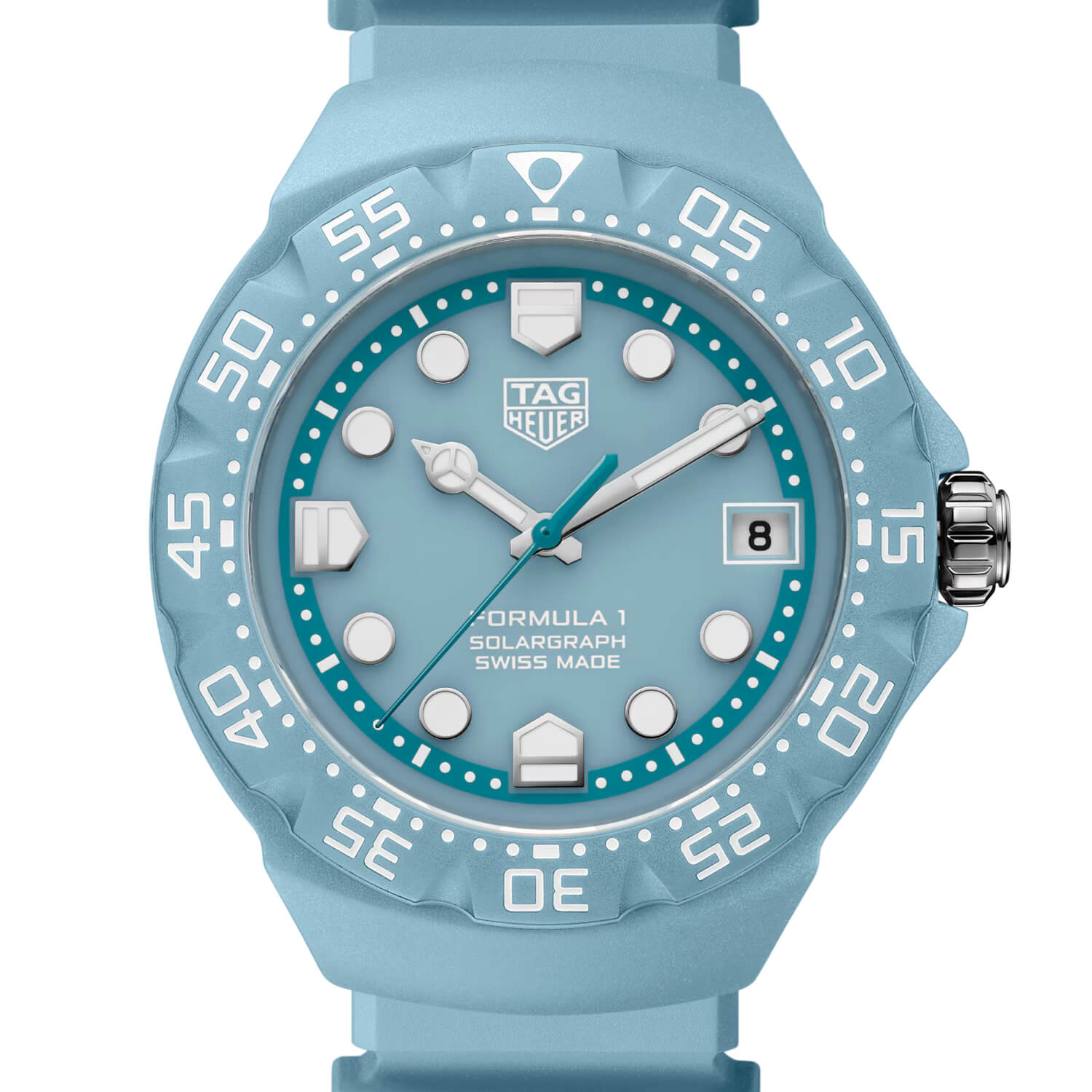 Montre TAG Heuer Formula 1 Solargraph 38mm Édition Limitée cadran Bleu bracelet Caoutchouc WBY1163.FT8113