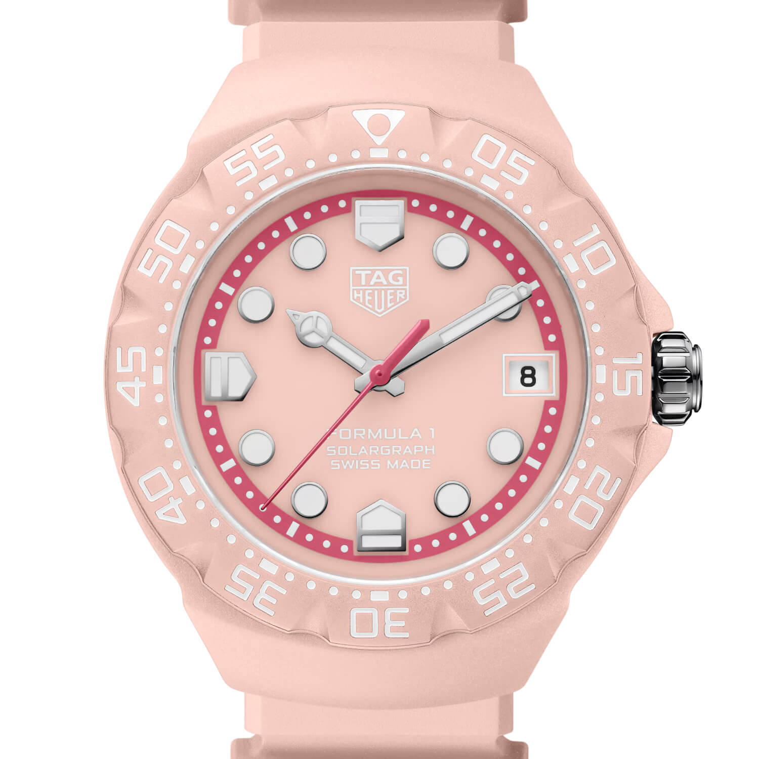 Montre TAG Heuer Formula 1 Solargraph 38mm Édition Limitée cadran Rose bracelet Caoutchouc WBY1165.FT8115