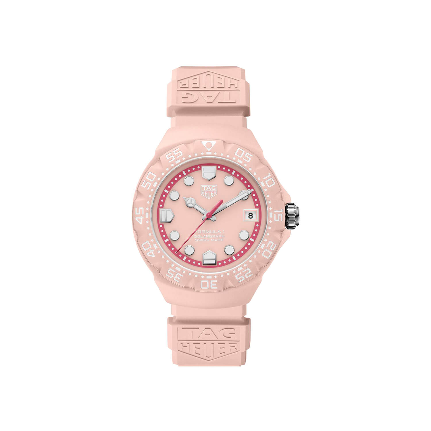Montre TAG Heuer Formula 1 Solargraph 38mm Édition Limitée cadran Rose bracelet Caoutchouc WBY1165.FT8115
