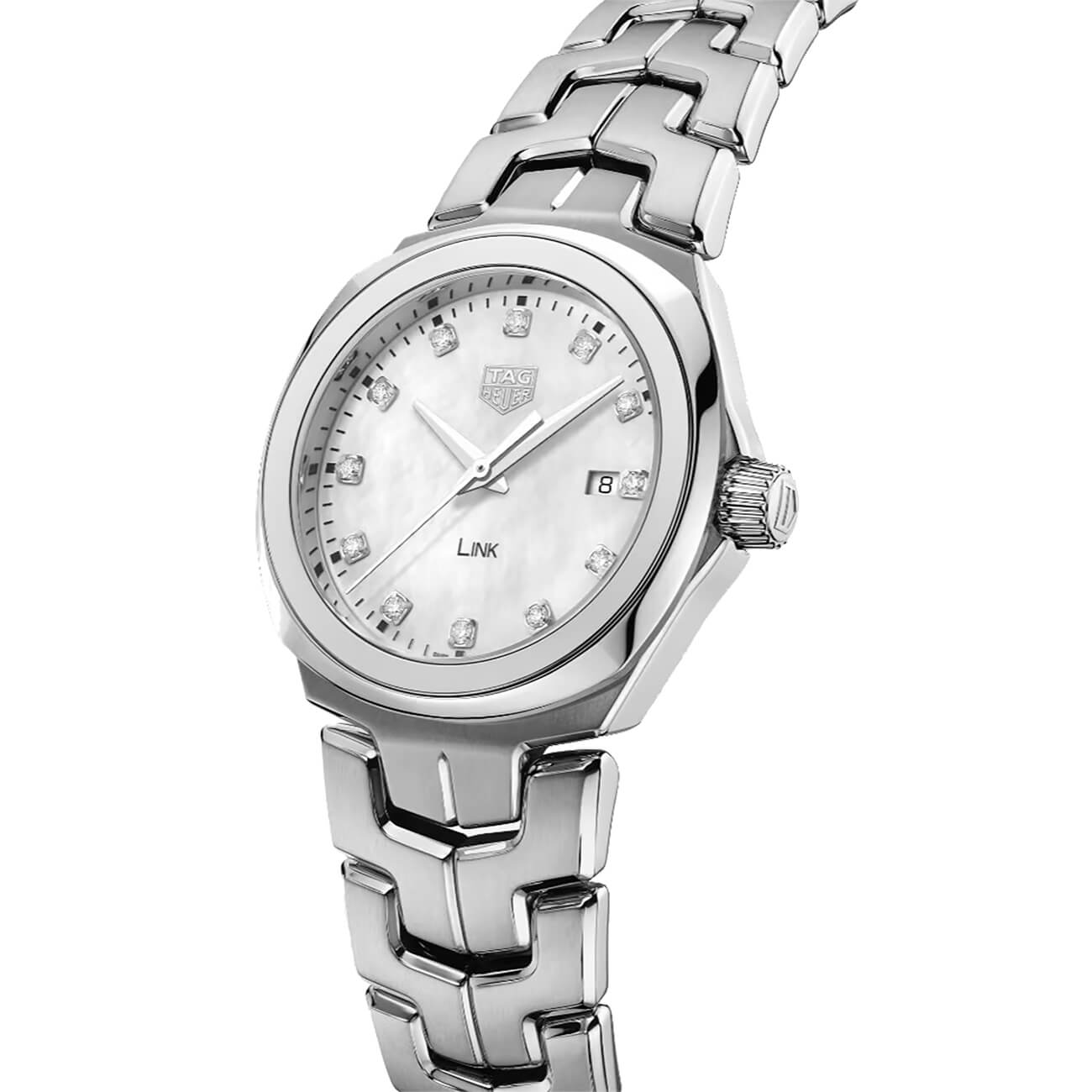 Montre TAG Heuer Link Date Quartz 32mm cadran gris bracelet Acier WBC1312.BA0600