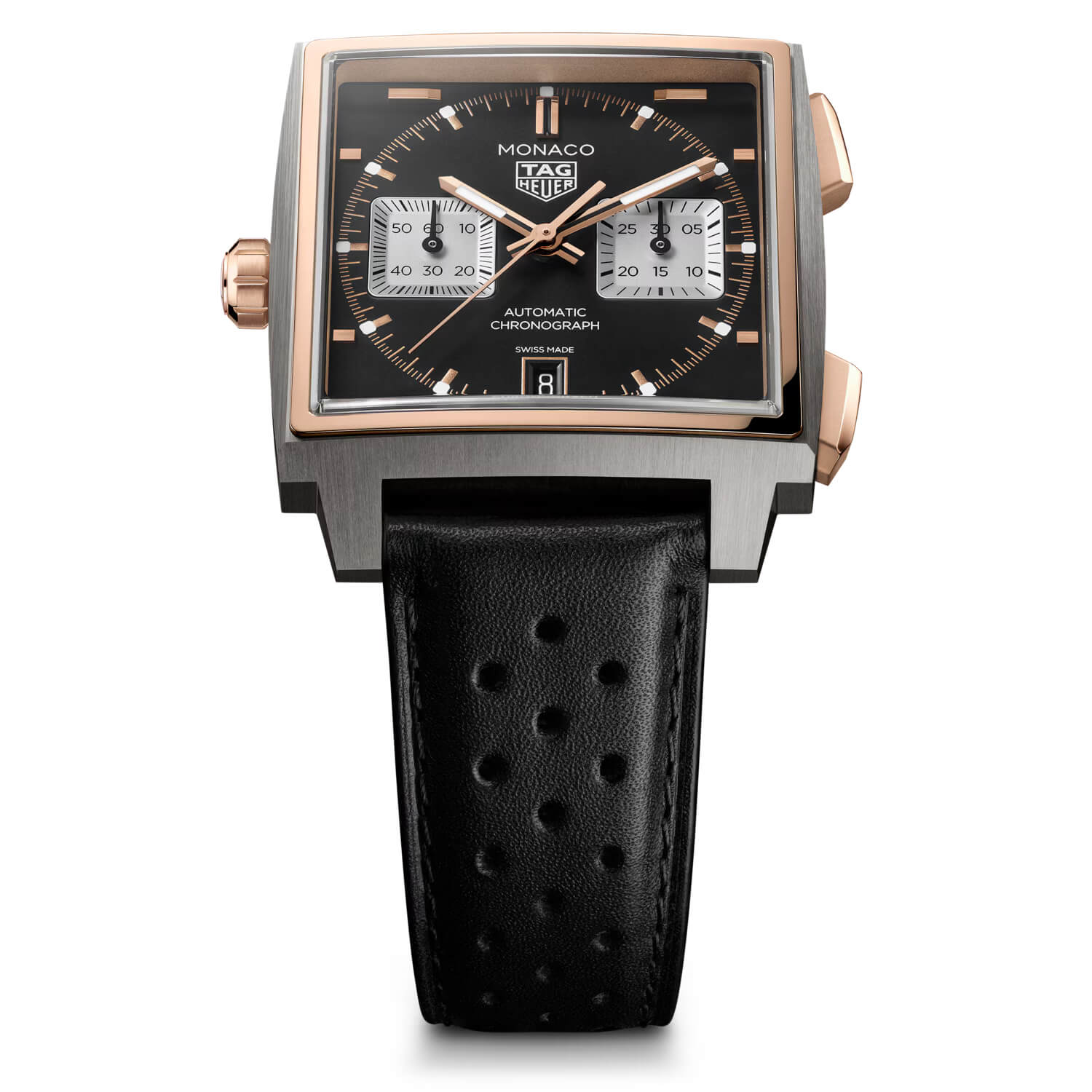 Montre TAG Heuer Monaco Calibre TH20-11 cadran Noir bracelet Cuir CDW2150.FC8360