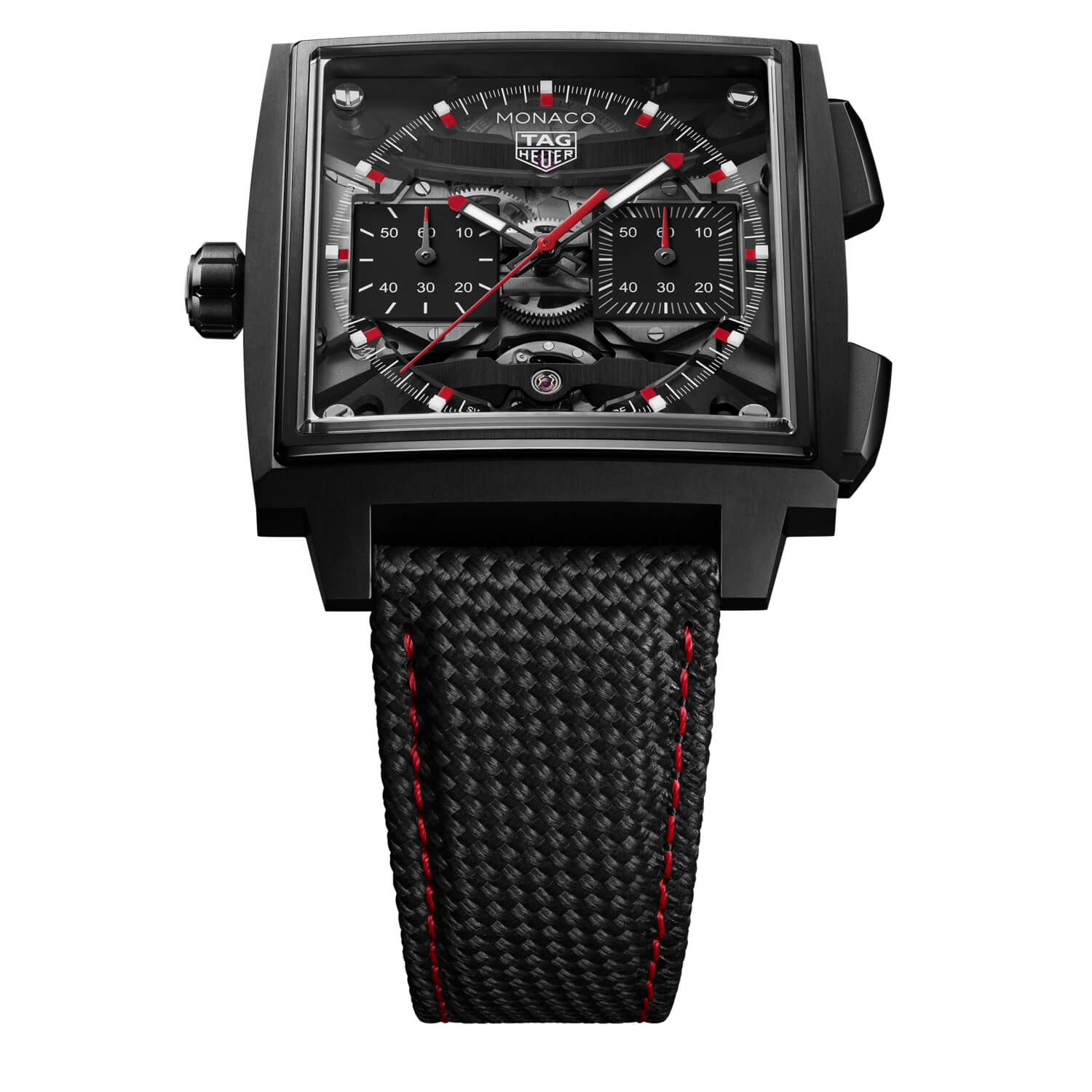 Montre TAG Heuer Monaco Evergraph cadran Noir bracelet Caoutchouc CEW5180.FT8122