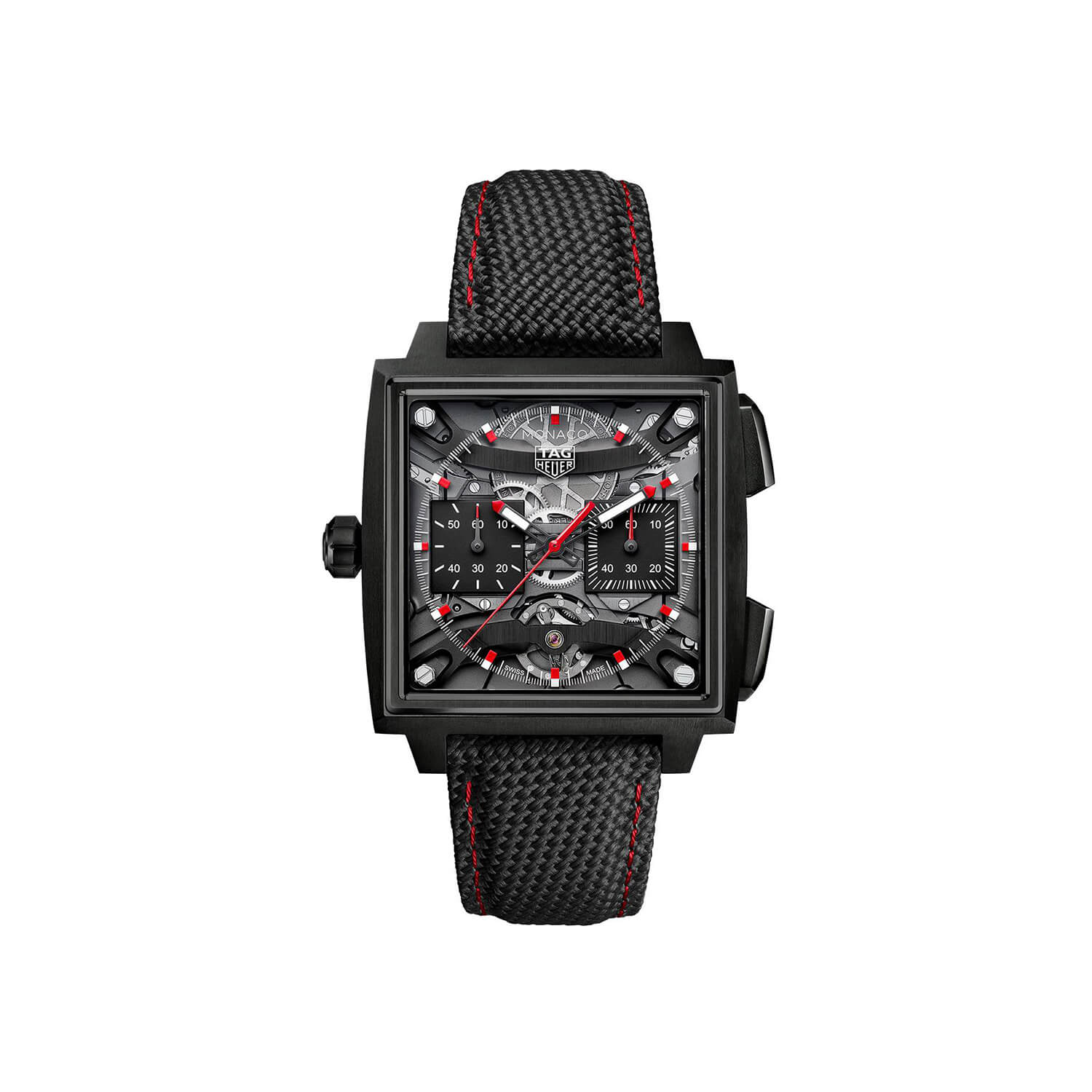 Montre TAG Heuer Monaco Evergraph cadran Noir bracelet Caoutchouc CEW5180.FT8122
