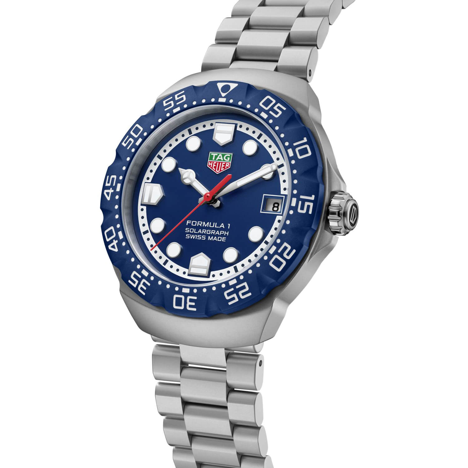 Montre TAG Heuer Formula 1 Solargraph 38mm cadran Bleu bracelet Acier WBY1112.BA0042