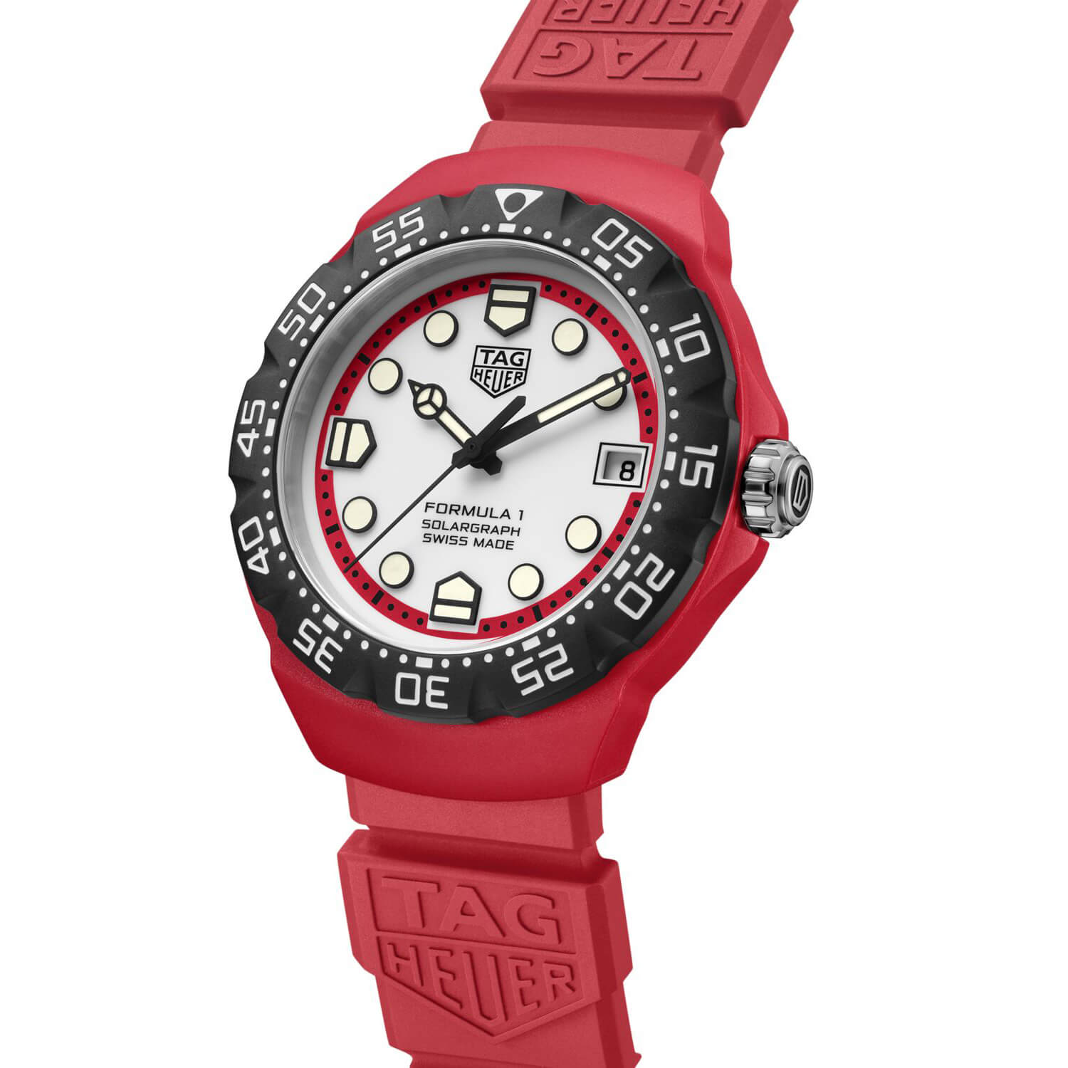 Montre TAG Heuer Formula 1 Solargraph 38mm cadran Blanc bracelet Caoutchouc WBY1161.FT8086