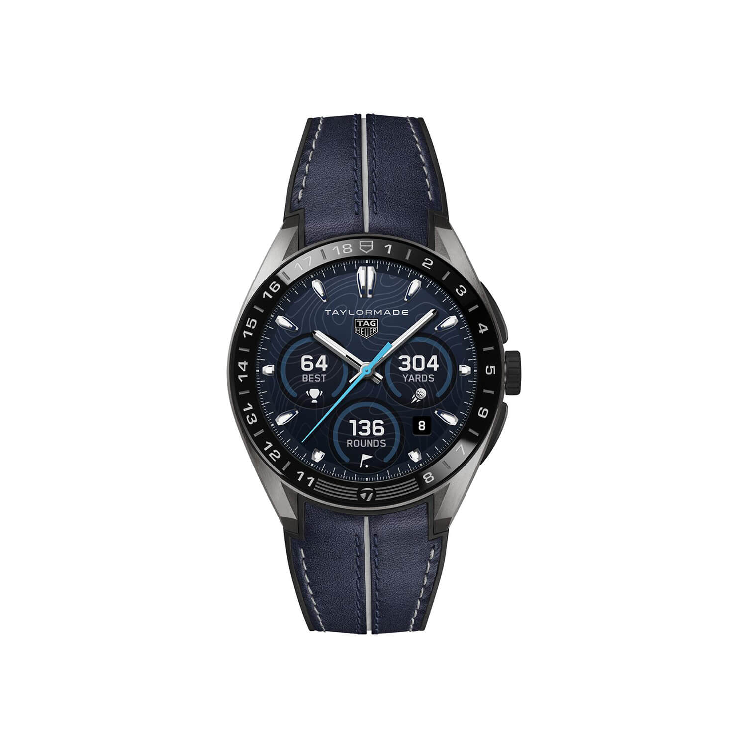 Montre TAG Heuer Connected Calibre E5 45mm x TaylorMade Edition cadran Bleu bracelet Cuir/Textile SBT8A86.EB0421