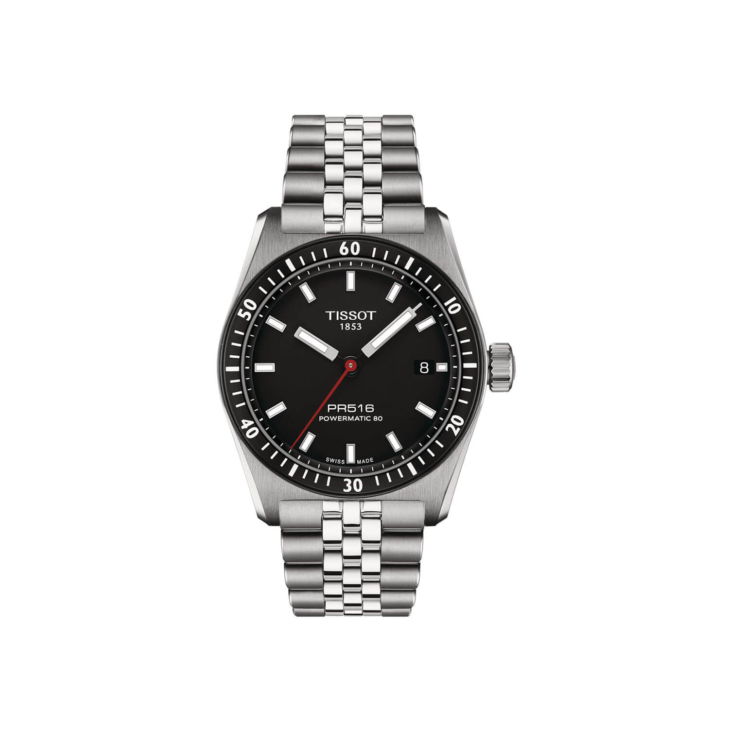 Montre Tissot PR516 Powermatic 80 38mm cadran Noir bracelet Acier T149.407.11.051.00