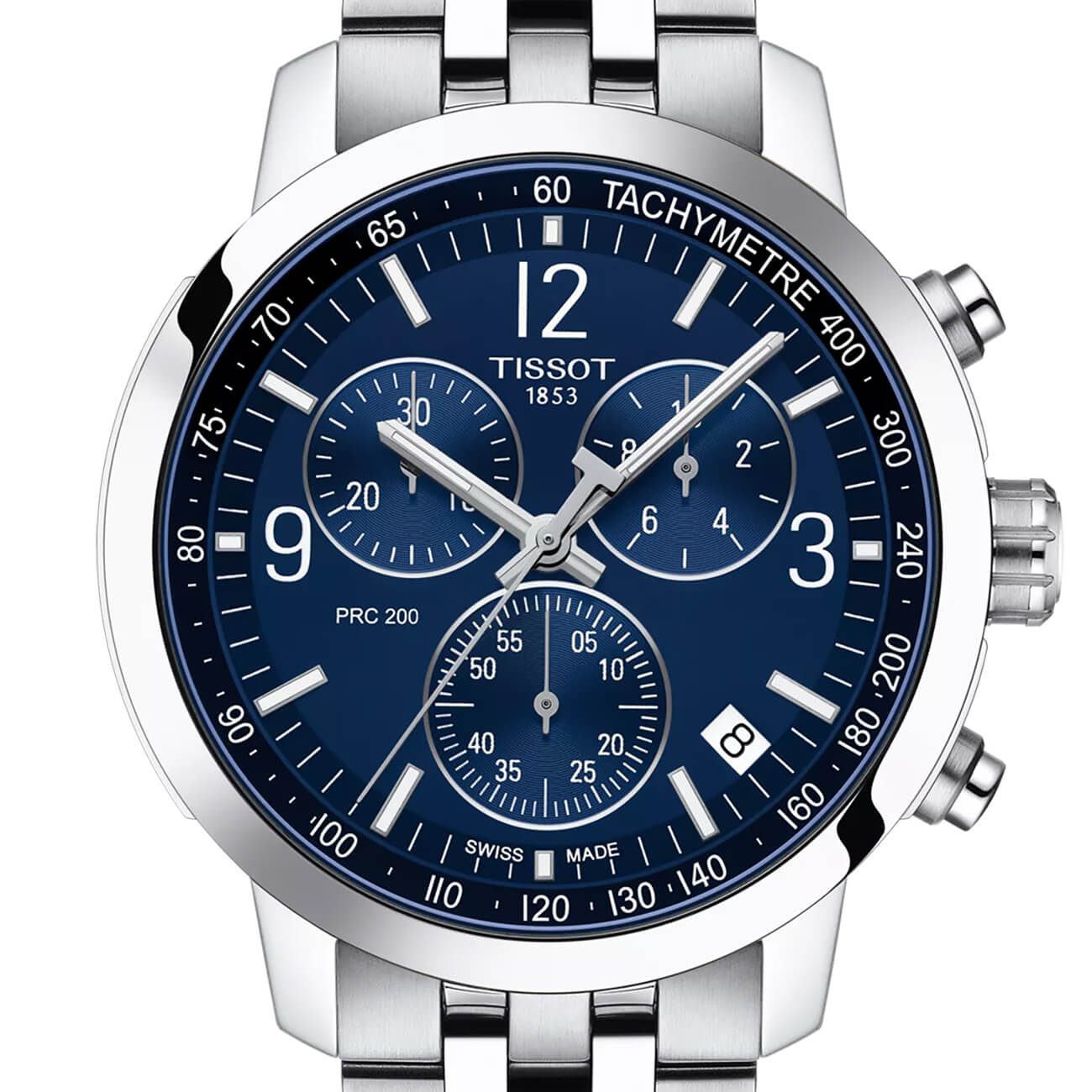 Montre Tissot PRC 200 Chronograph cadran Bleu bracelet Acier T114.417.11.047.00