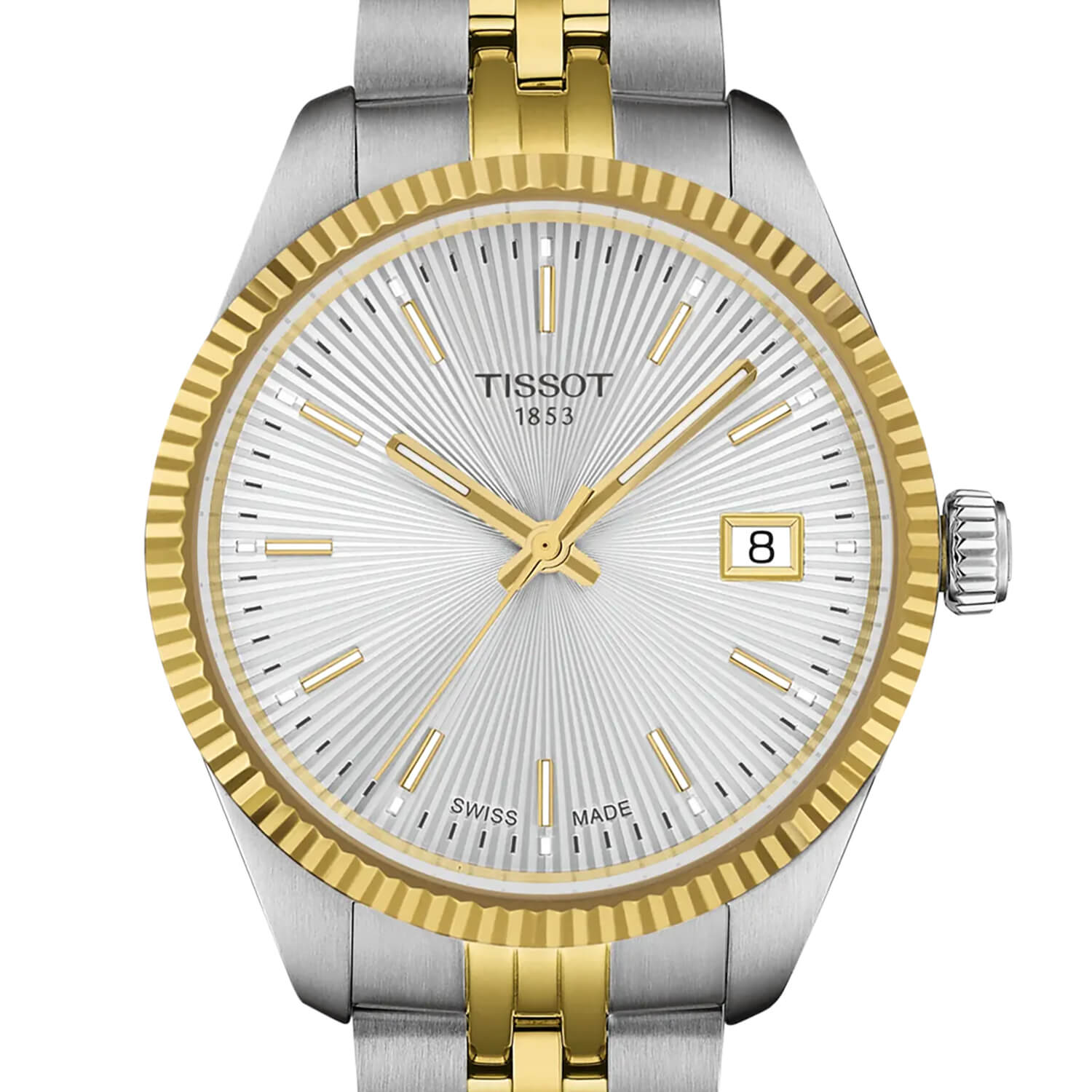 Montre Tissot Ballade Quartz 34mm cadran Argent bracelet Acier/PVD T156.210.22.031.00