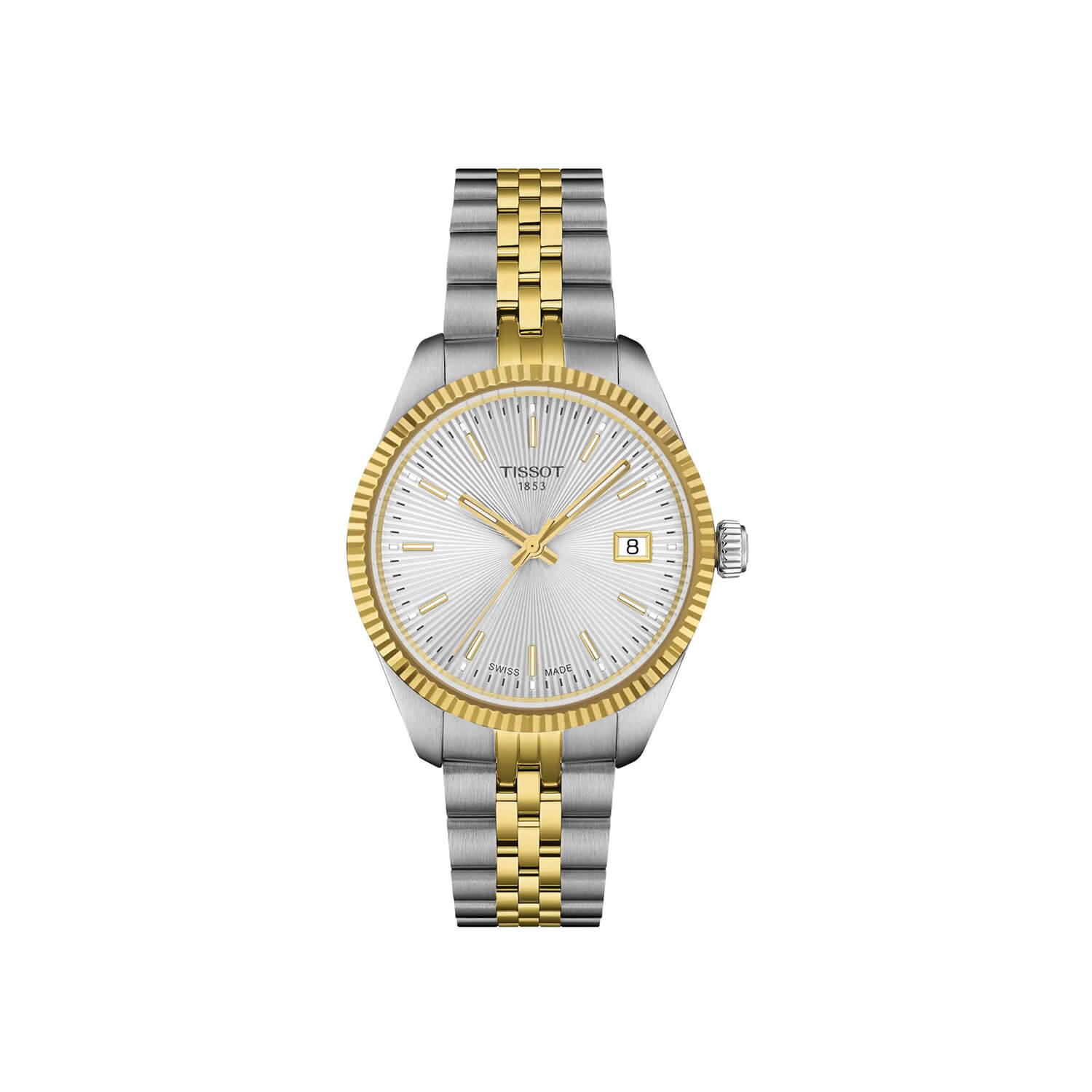 Montre Tissot Ballade Quartz 34mm cadran Argent bracelet Acier/PVD T156.210.22.031.00