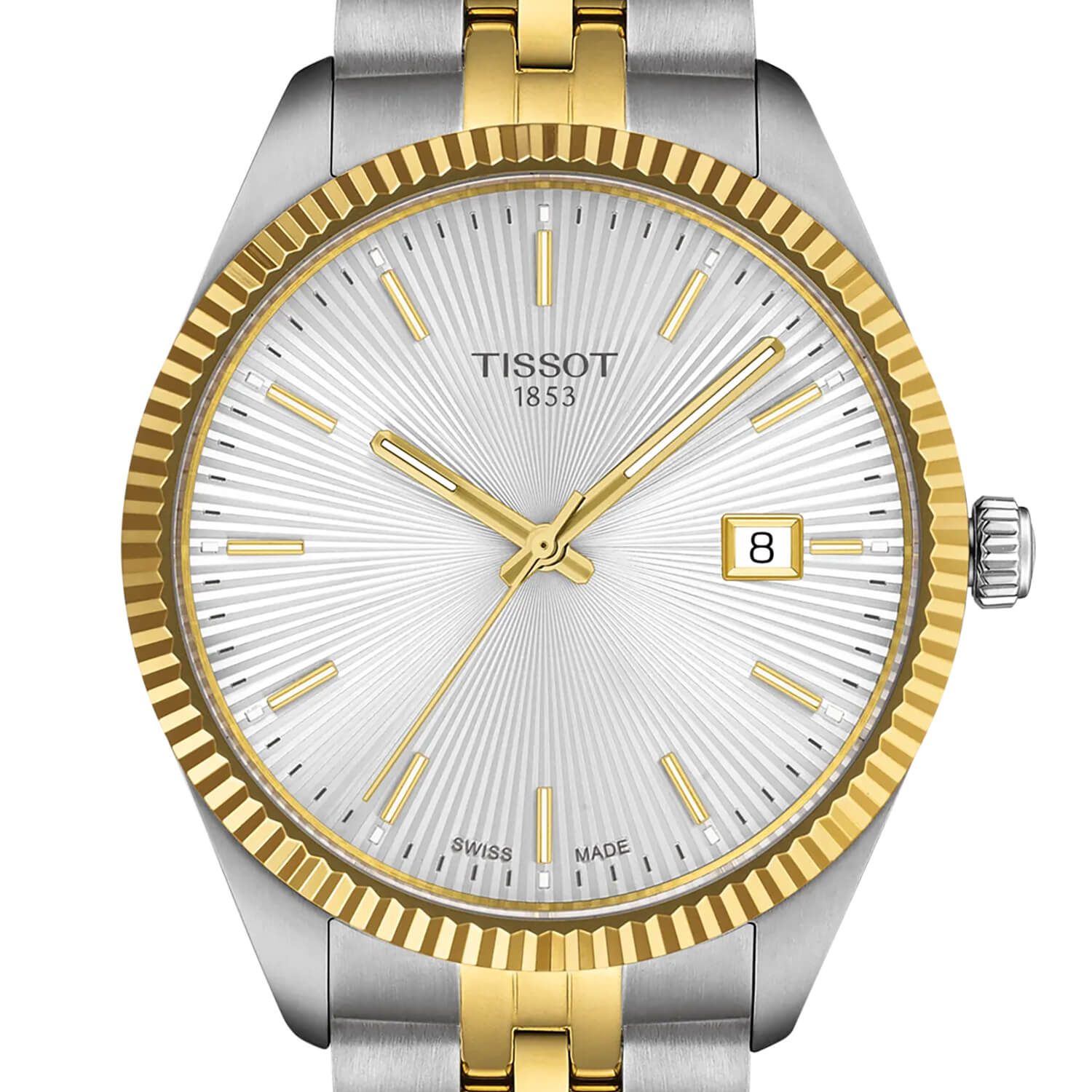 Montre Tissot Ballade Quartz 40mm cadran Argent bracelet Acier/Or jaune/PVD T156.410.22.031.00