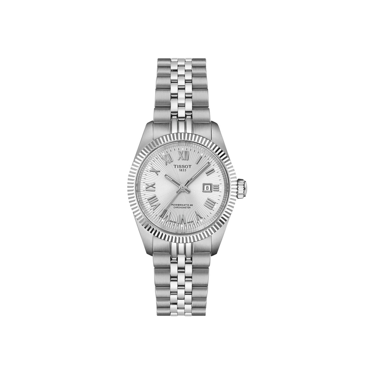 Montre Tissot Ballade Powermatic 48 COSC 30mm cadran Argent bracelet Acier T156.208.11.033.00