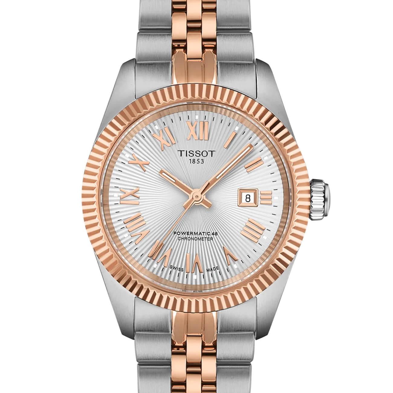 Montre Tissot Ballade Powermatic 48 COSC 30mm cadran Argent bracelet Acier/PVD T156.208.22.033.00