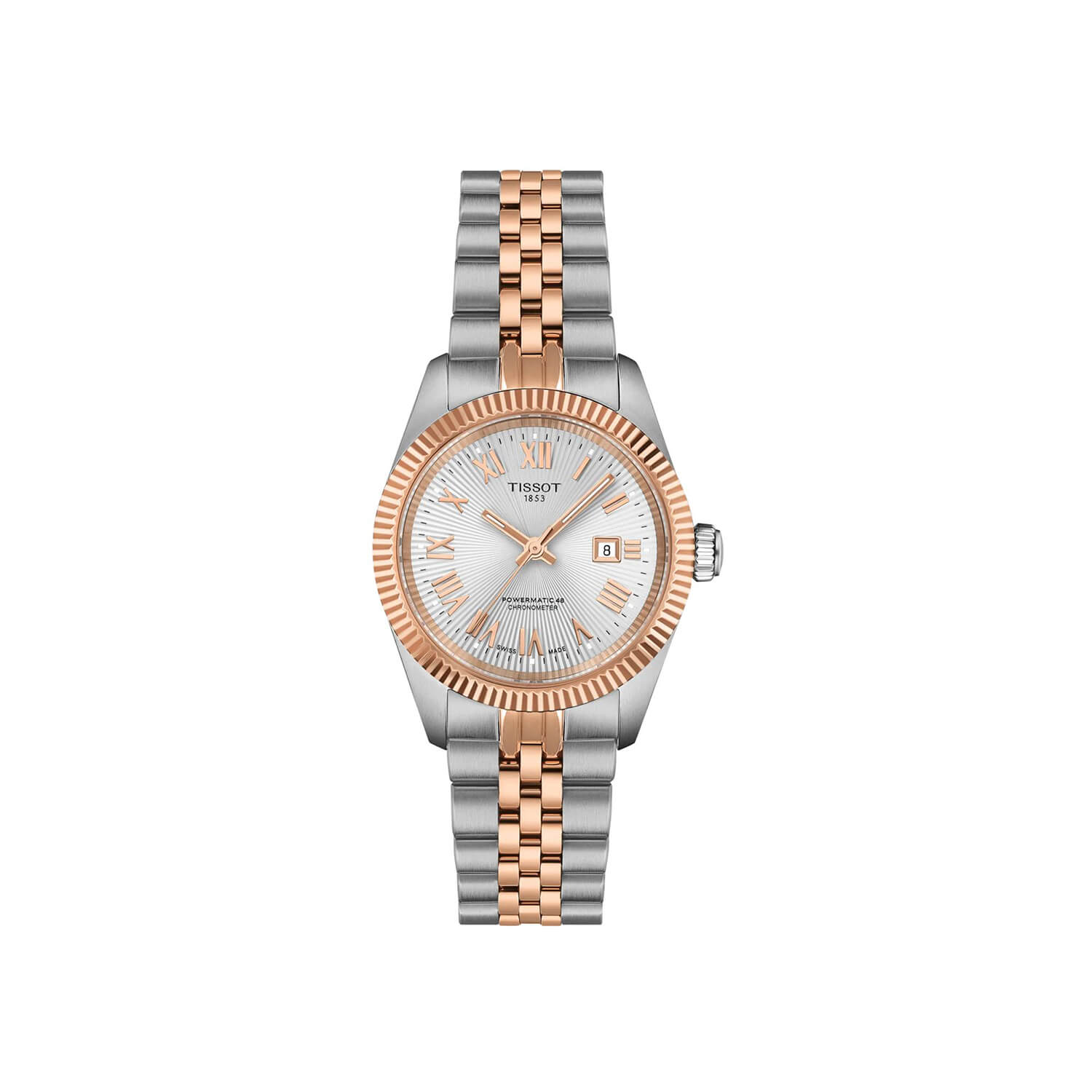 Montre Tissot Ballade Powermatic 48 COSC 30mm cadran Argent bracelet Acier/PVD T156.208.22.033.00