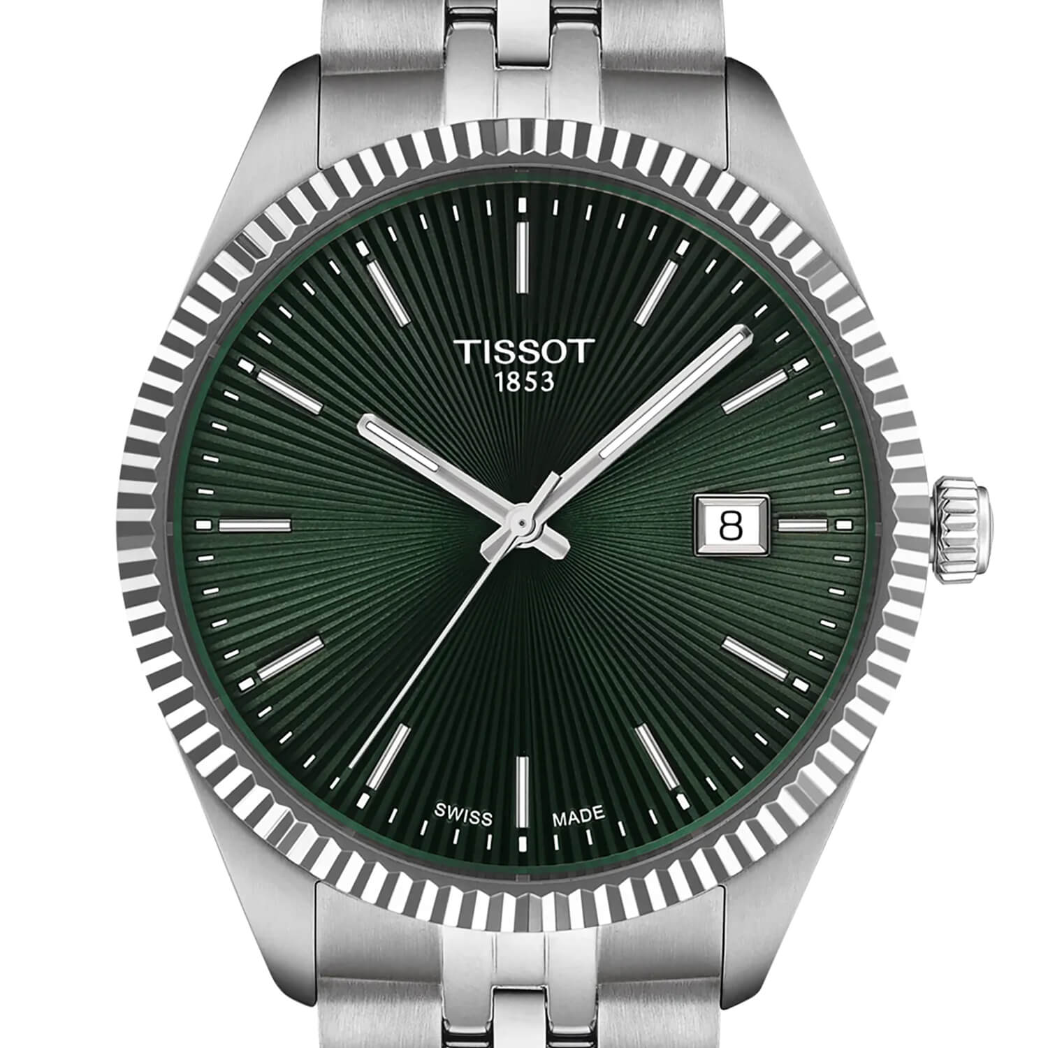 Montre Tissot Ballade Quartz 40mm cadran Vert bracelet Acier T156.410.11.091.00
