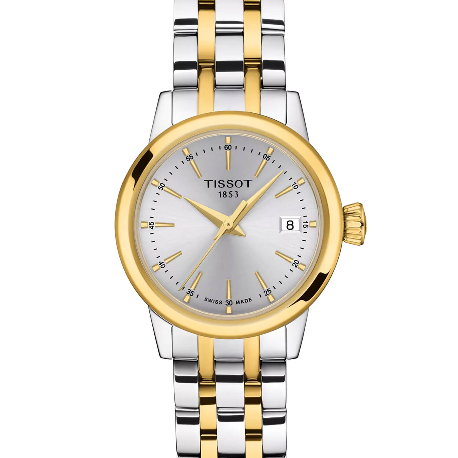 Montre Tissot Classic Dream Lady cadran Argent bracelet Acier/PVD T129.210.22.031.00