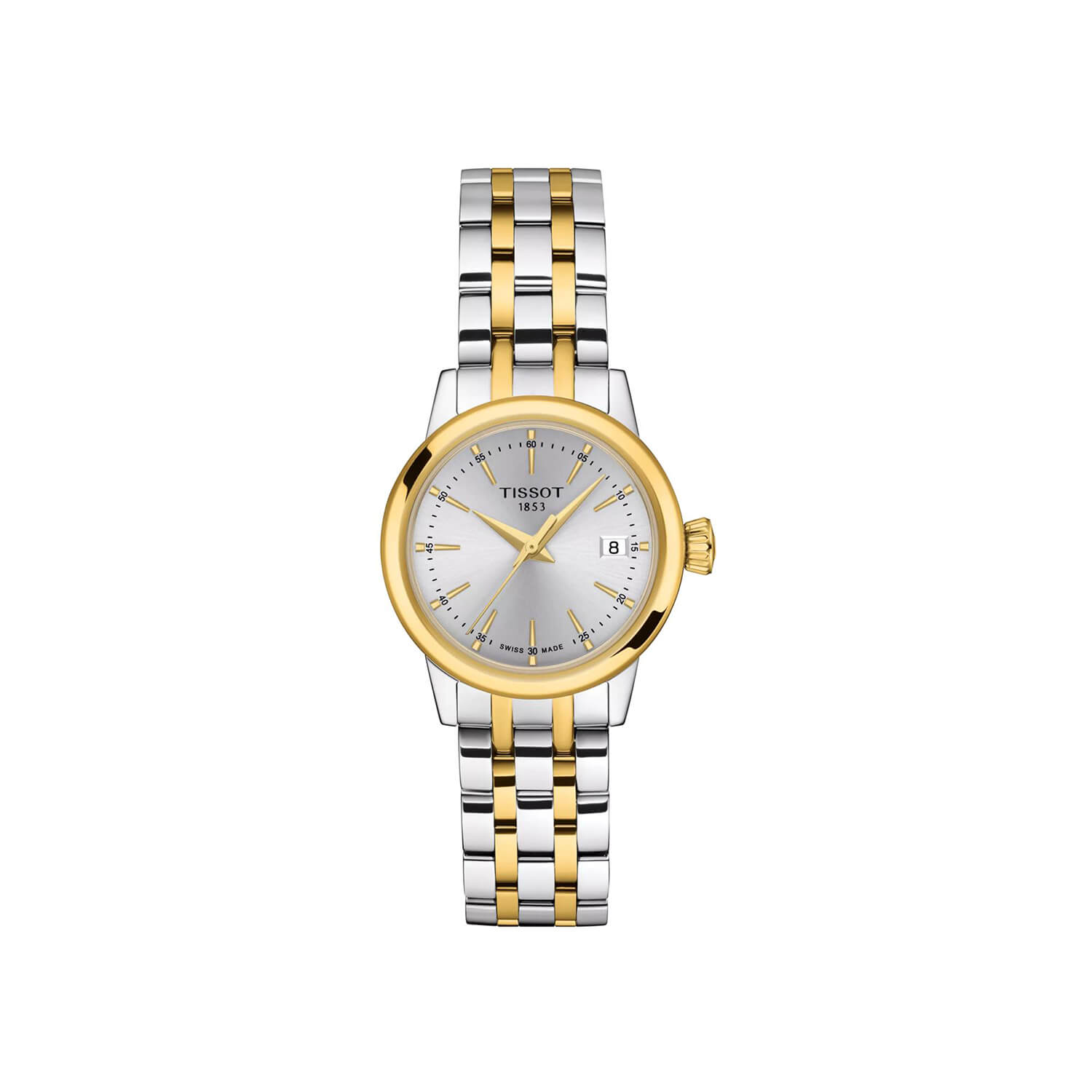 Montre Tissot Classic Dream Lady cadran Argent bracelet Acier/PVD T129.210.22.031.00