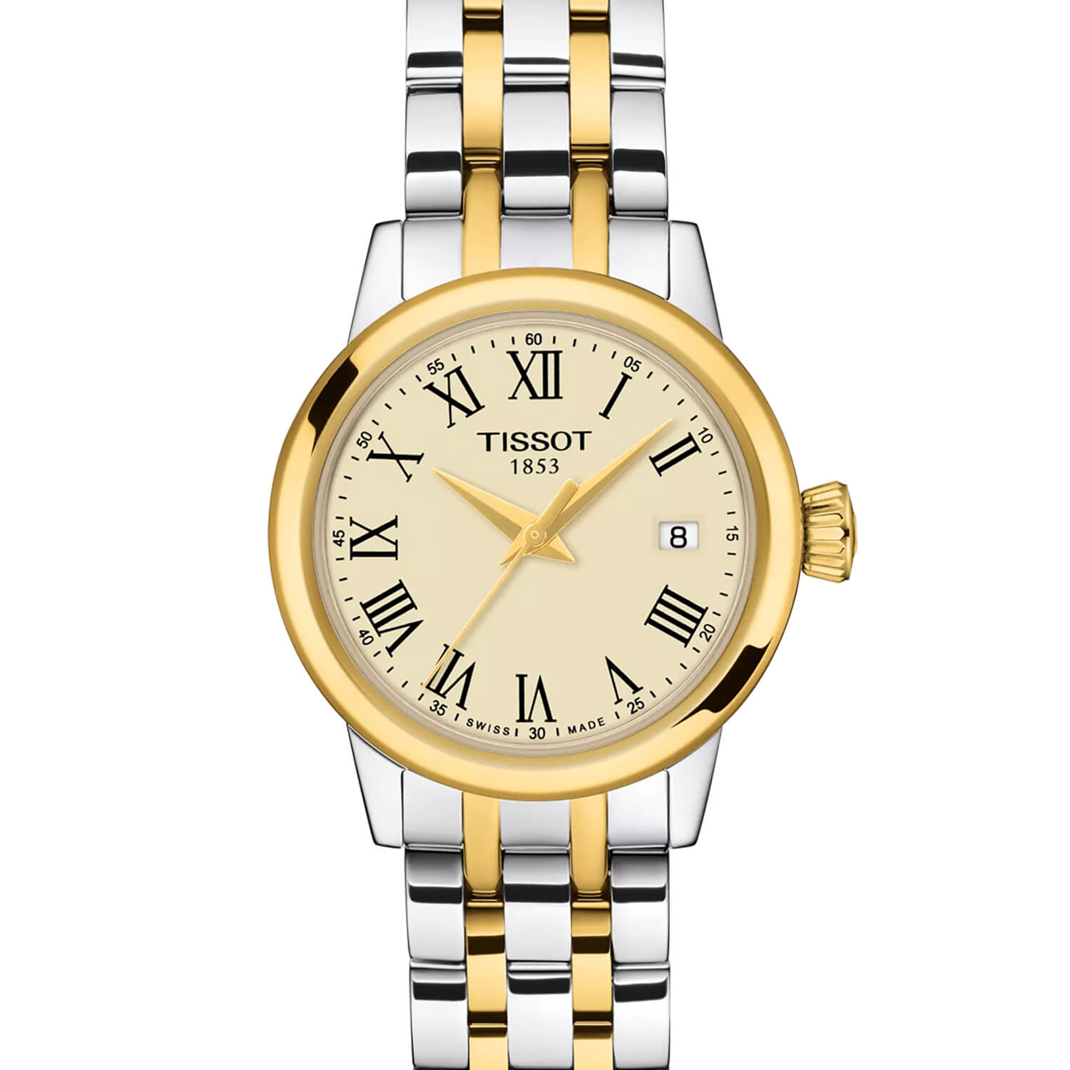Montre Tissot Classic Dream Lady cadran Doré bracelet Acier/PVD T129.210.22.263.00
